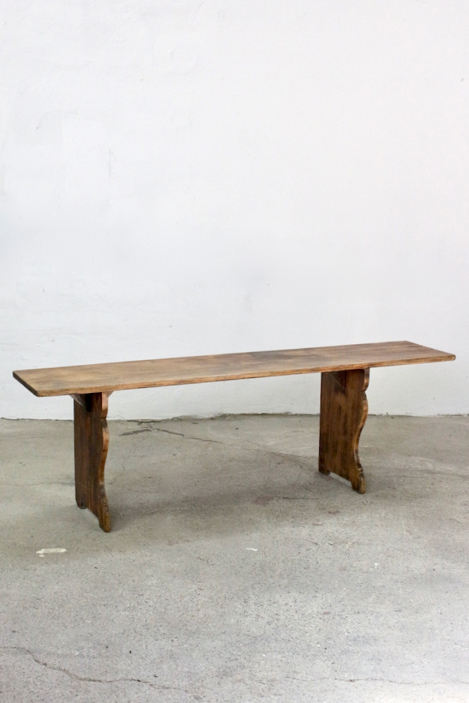 Bauernbank Vintage 150 cm, braune holzbank ohne lehne, alte holzbank Bauernbank Vintage braun, 150 cm