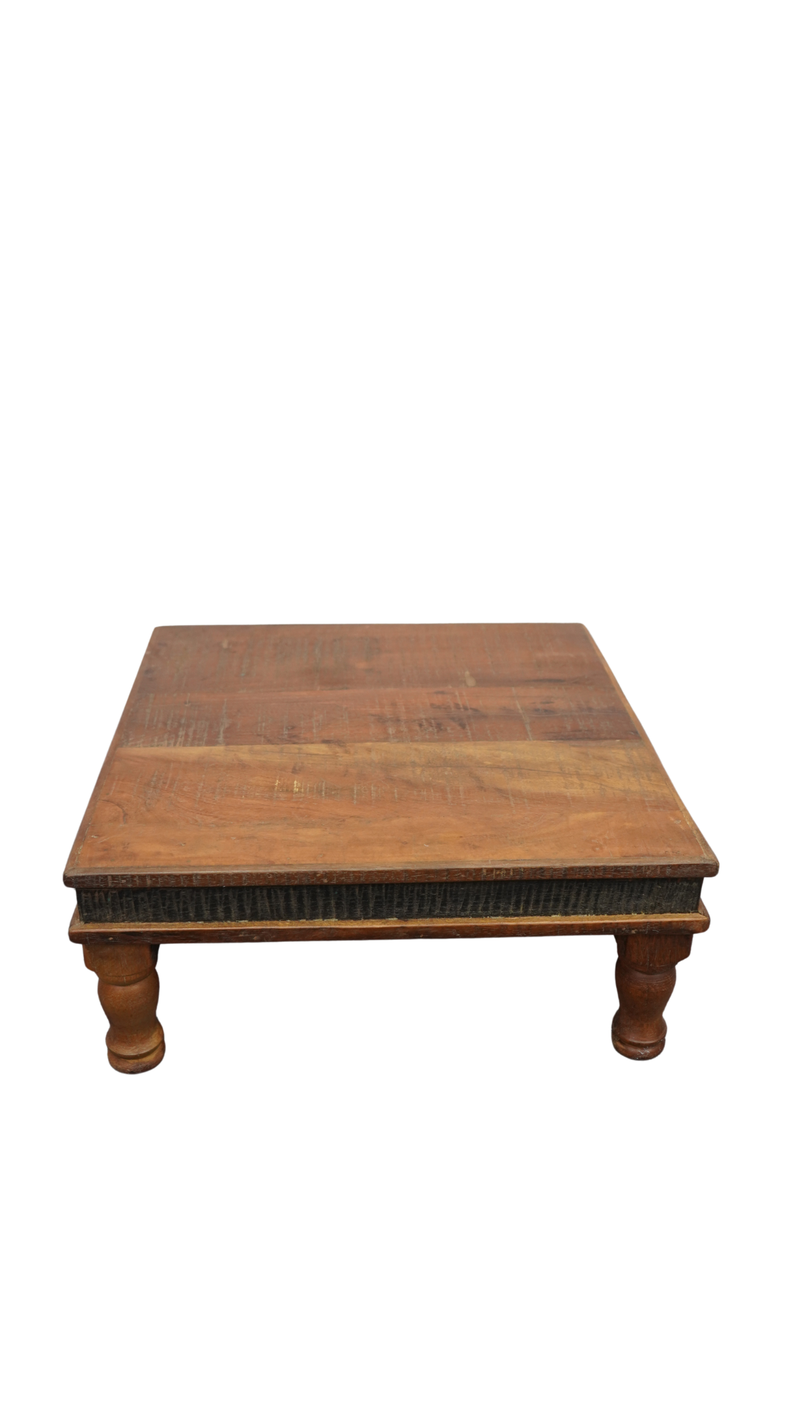 Massivholz Couchtisch mit gedrechselten Beinen – rustikales Vintage Design
