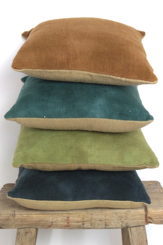 boho cotton cushion dip dye Batikkissen dunkelblau 35x35