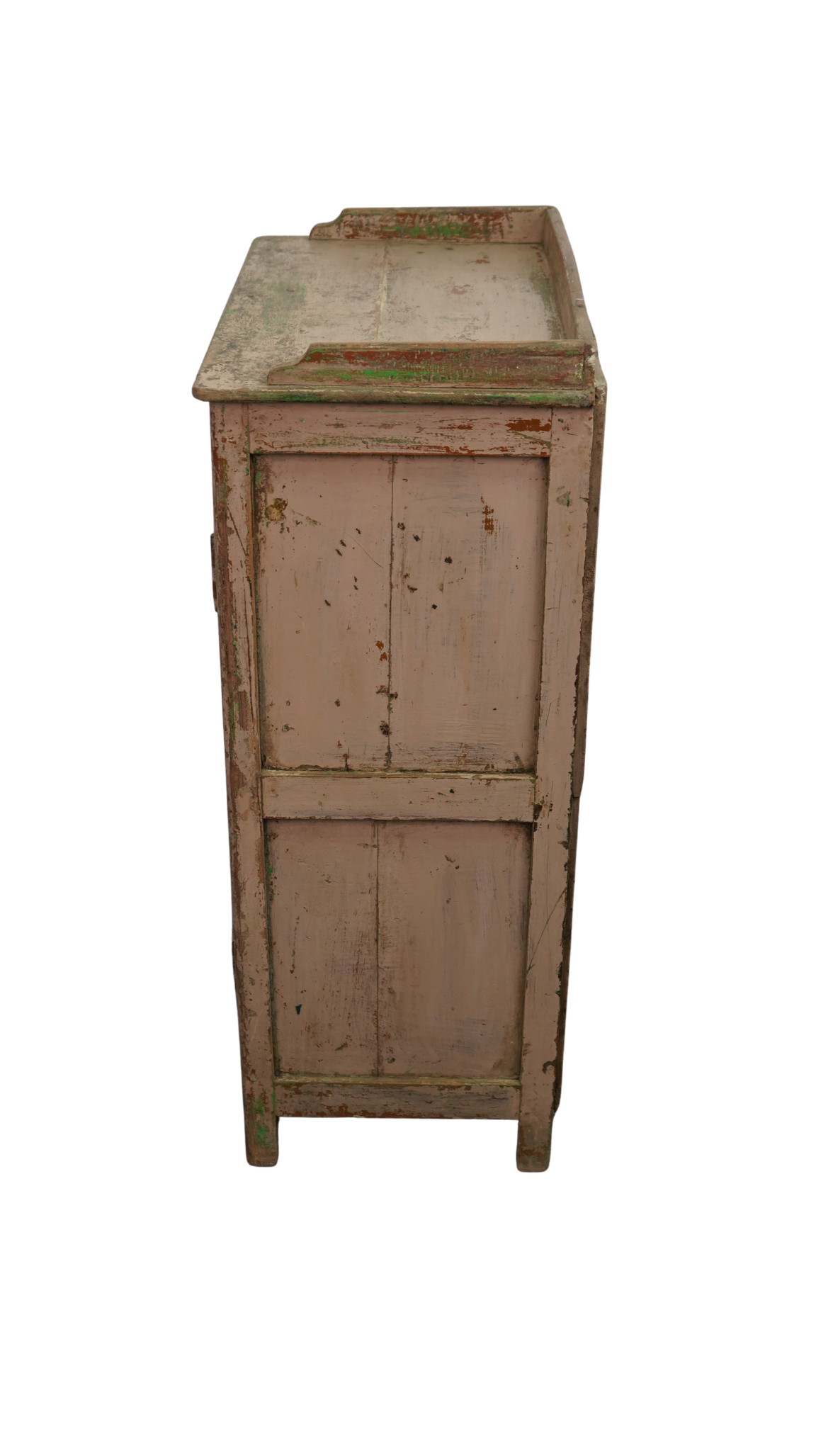 Vintage Massivholz-Schrank mit geschnitzter Front – rustikales Unikat