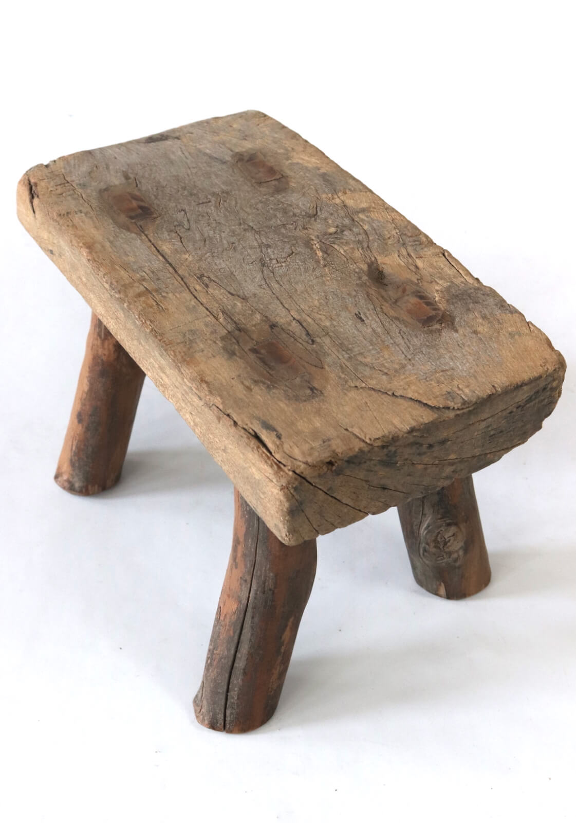 Holzschemel  antik Wabi Sabi