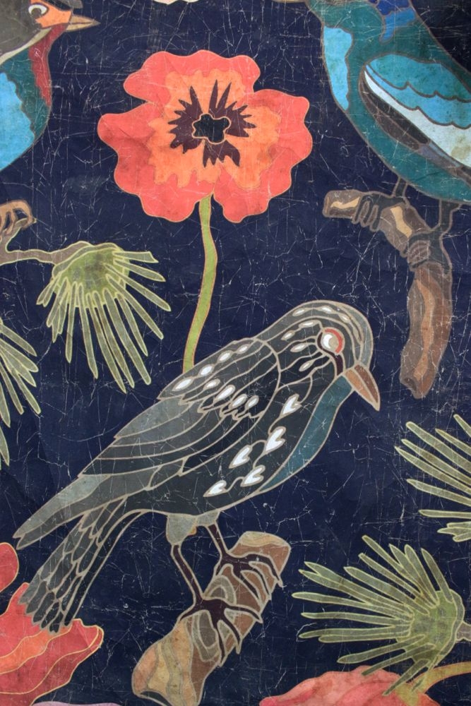 poster mit blumen und vögeln Tapetenbild Blumen und Vögel, 120x120