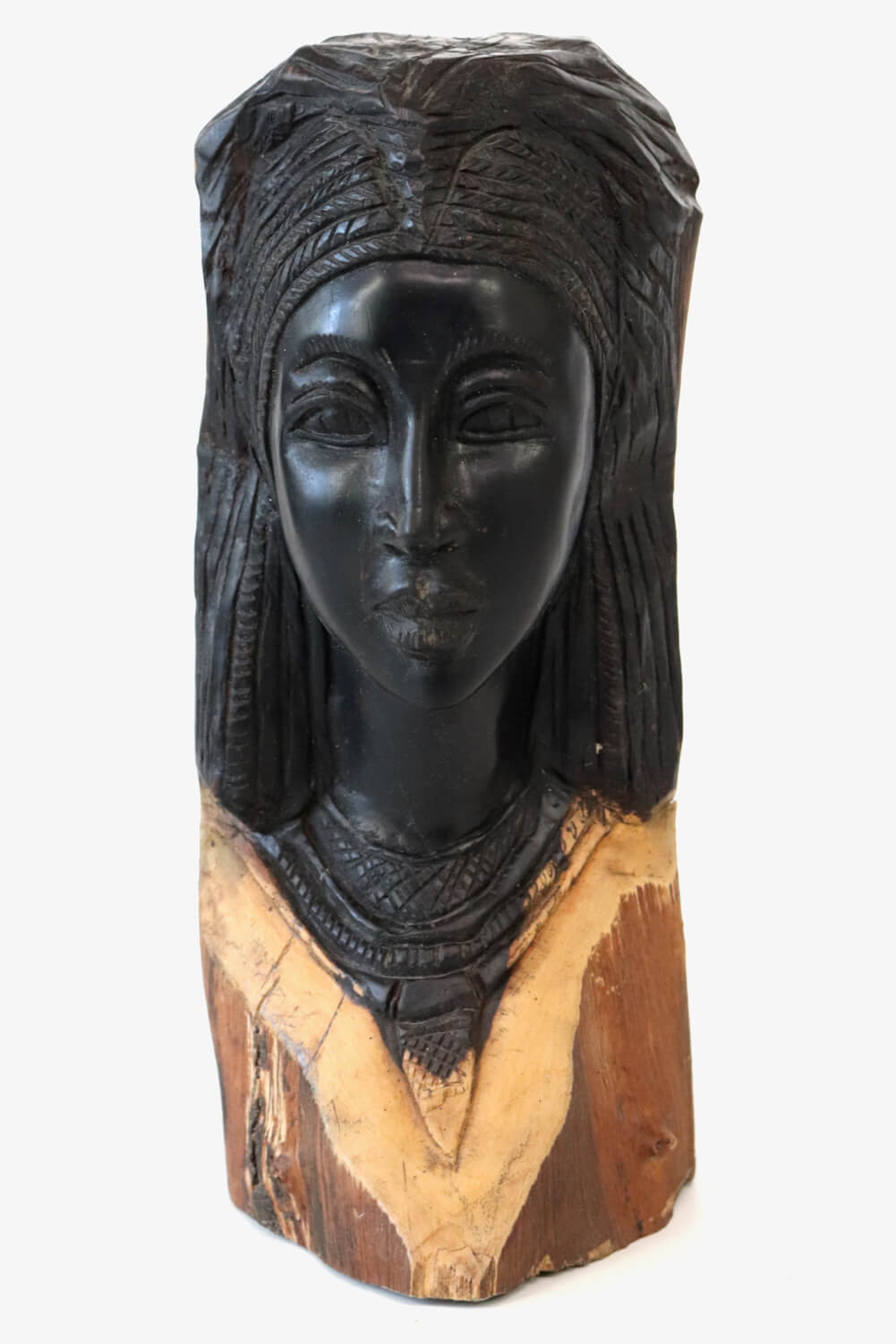 Vintage ebony head sculpture