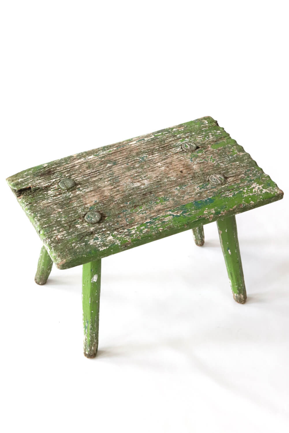 Antique wooden stool green