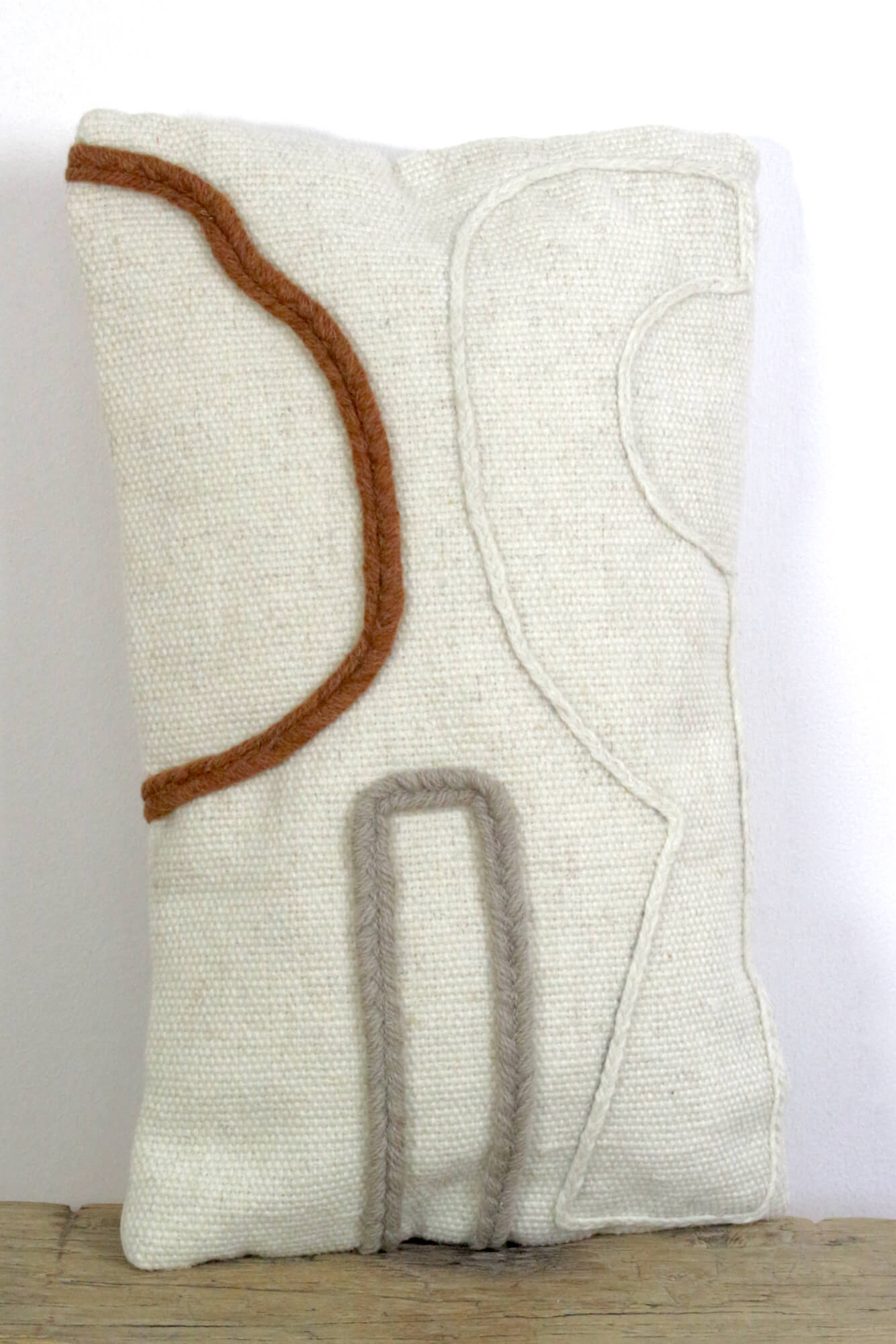 Bohokissen wollweiß mit Muster, 50x30 Bohokissen wollweiß mit Muster, 50x30
