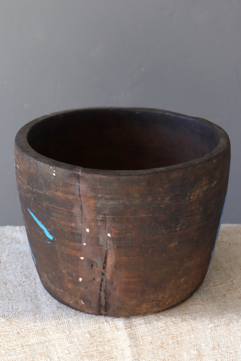 Holzschale antik Nepal 14xø22