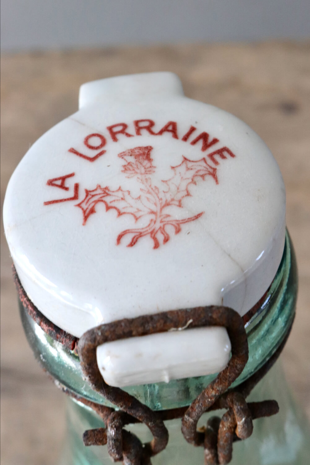 Alte La Lorraine Milchflasche