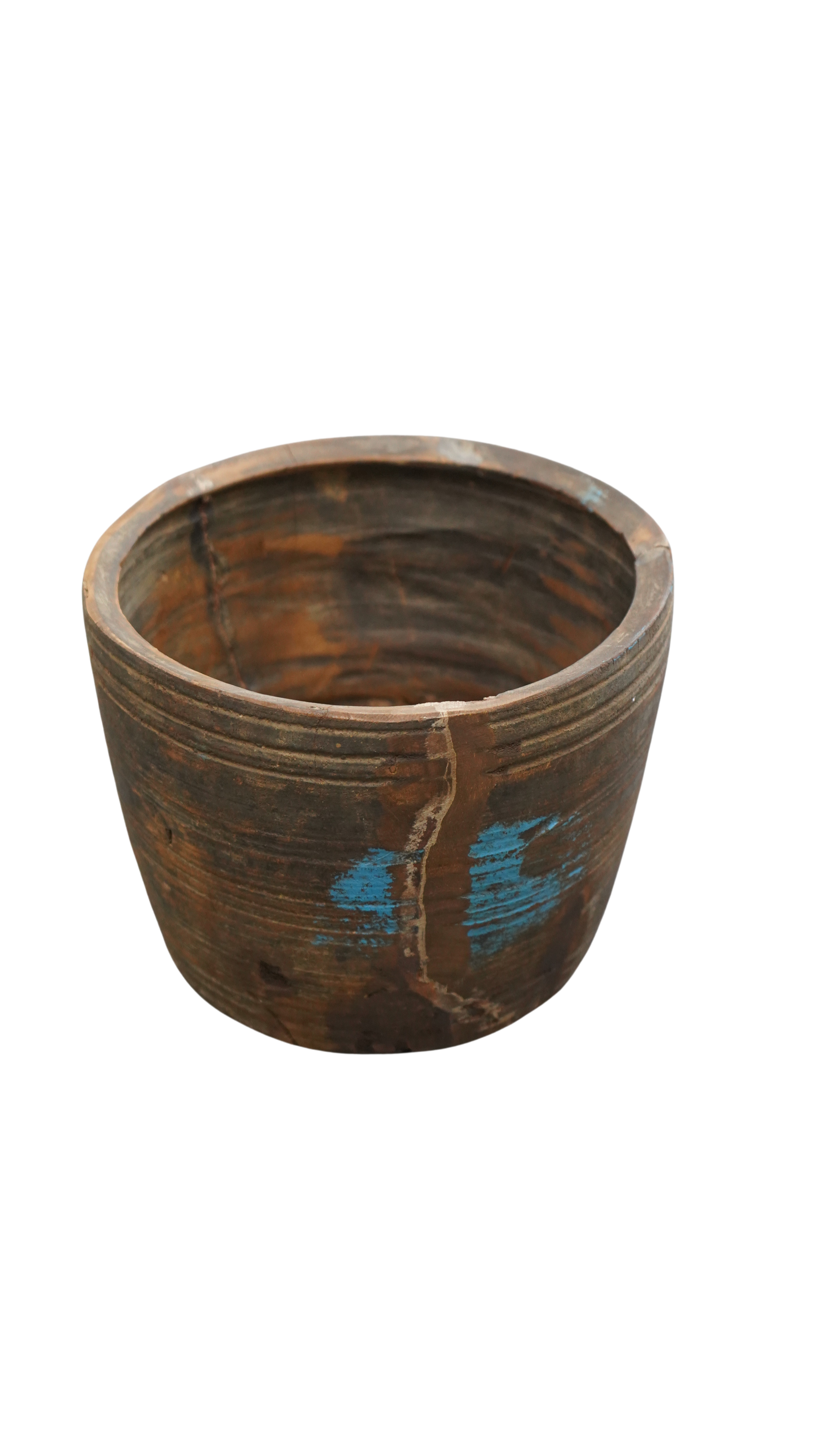 Nepal Holzvase Holztopf antik