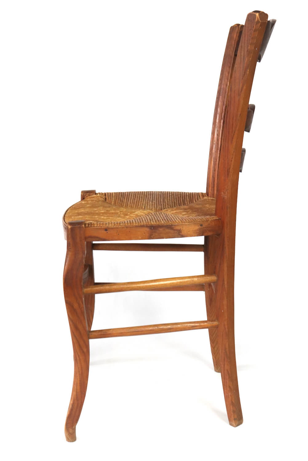 Antique wooden chair with wickerwork