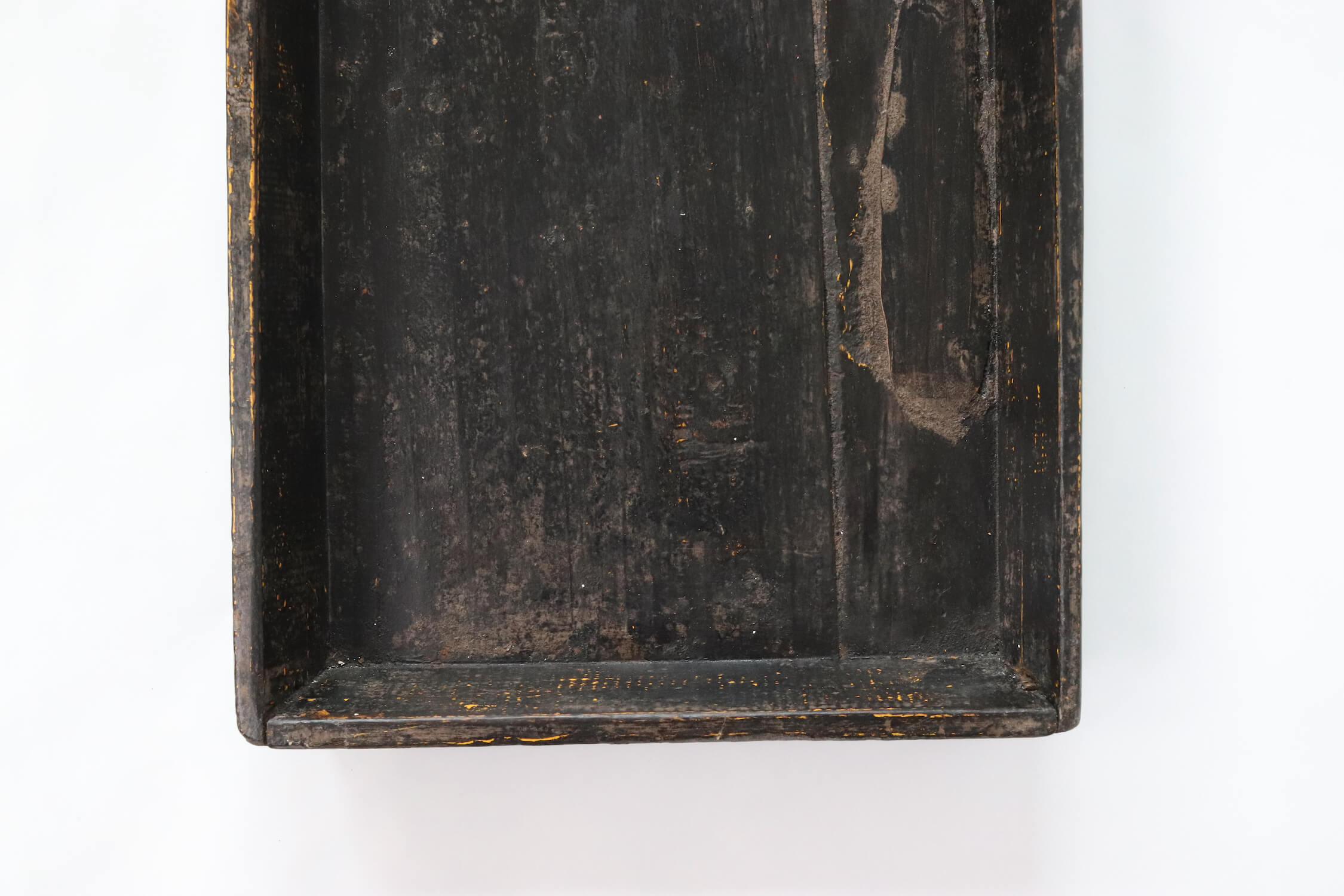 Dunkles Tablett aus Holz antik, China 72x34