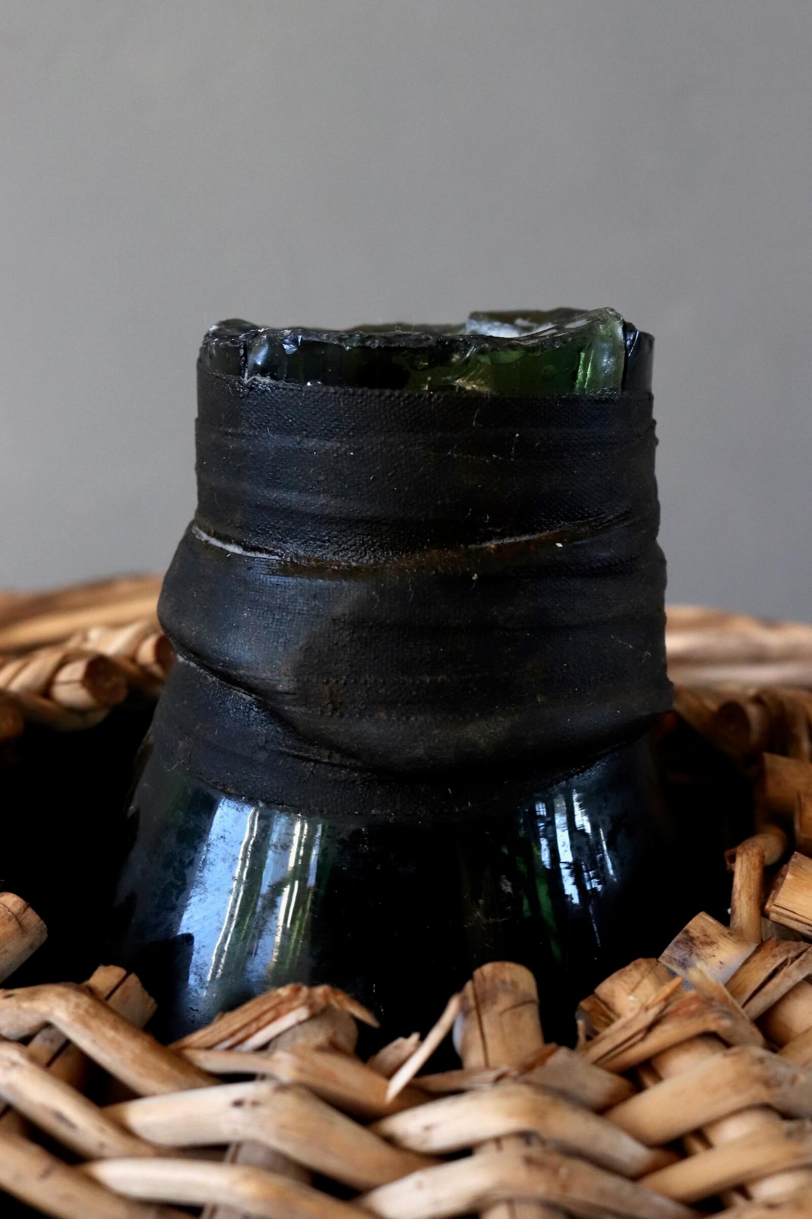 Vintage wicker glass balloon