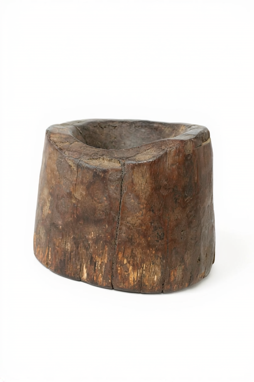 Holz-Mörser aus Indien antik
