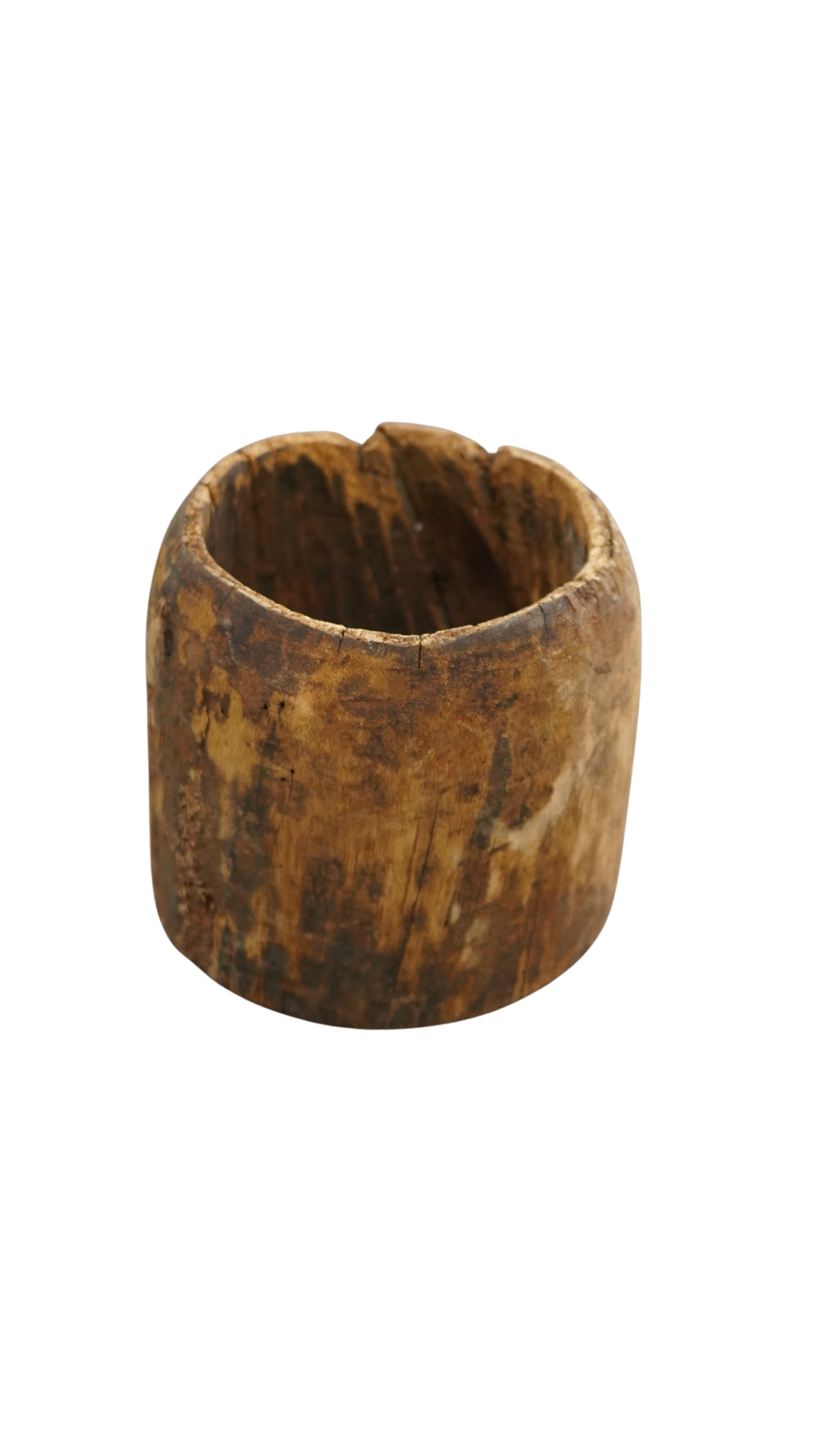 derbe Holzvase - Holztopf aus Nepal
