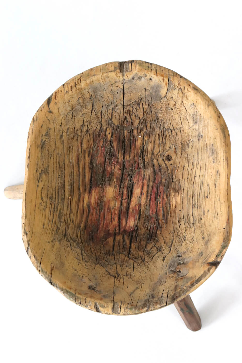 Old round wooden stool 