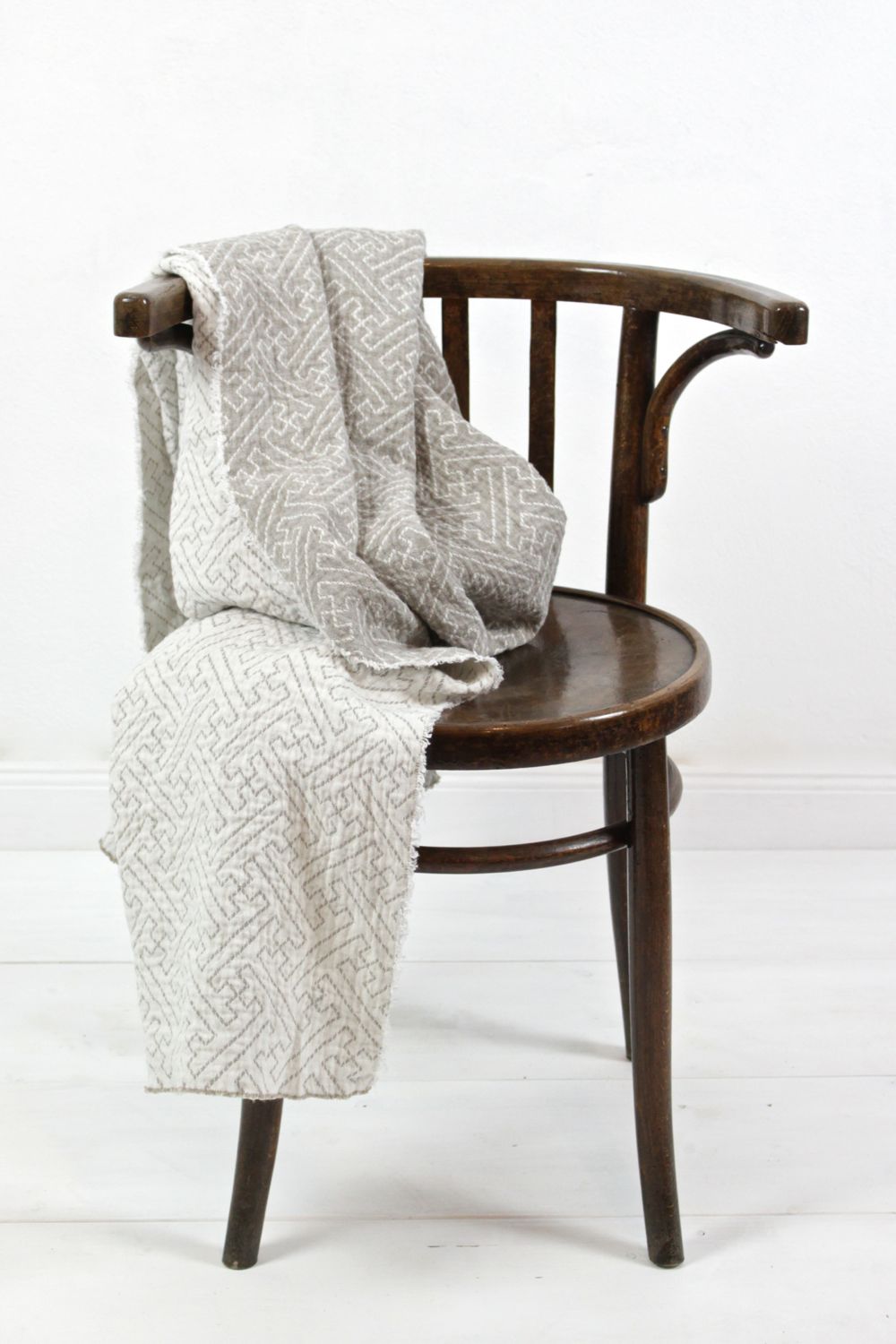 Leinenplaid Beige Leinendecke Beige