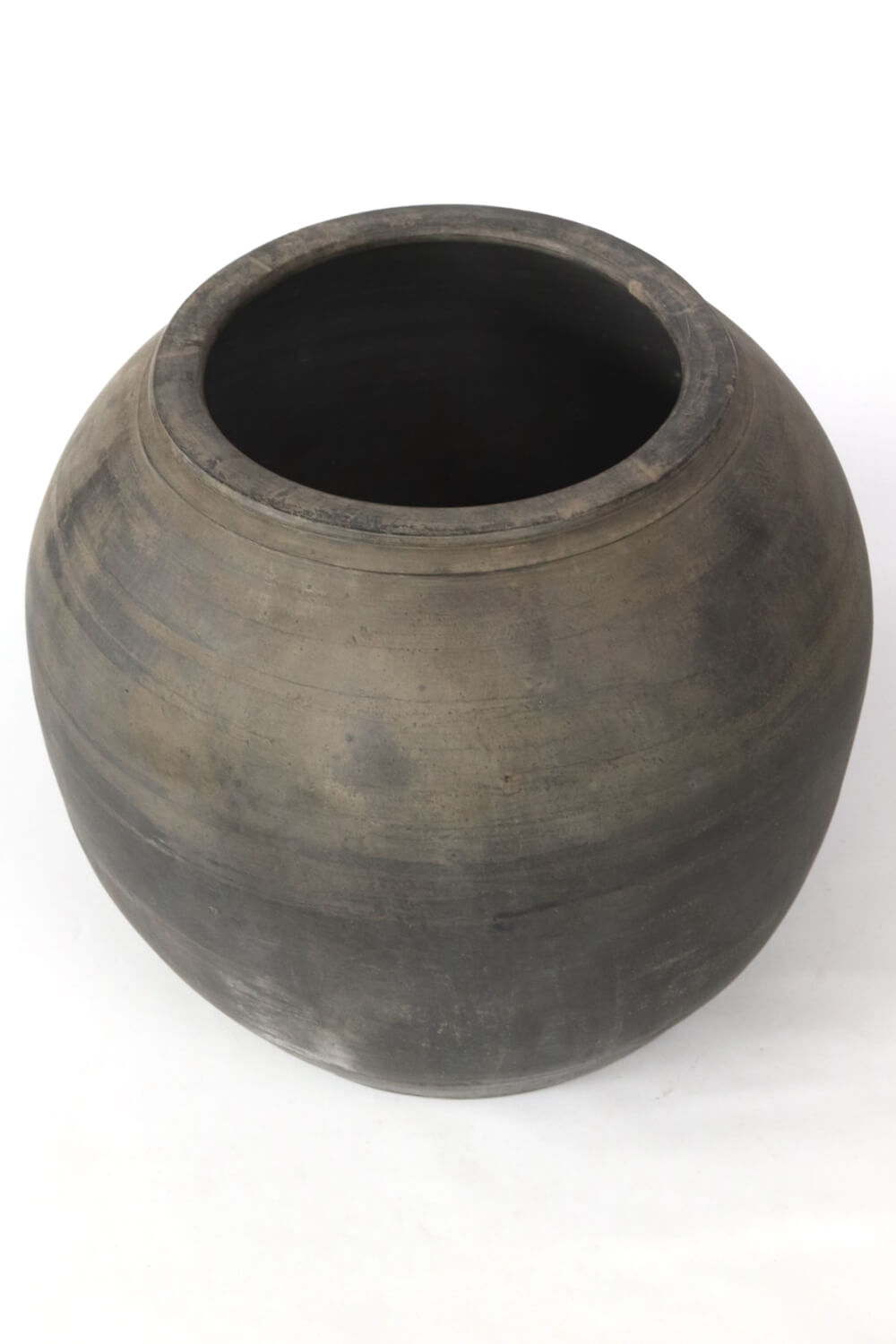 Chinese clay pot antique grey, 42xØ44