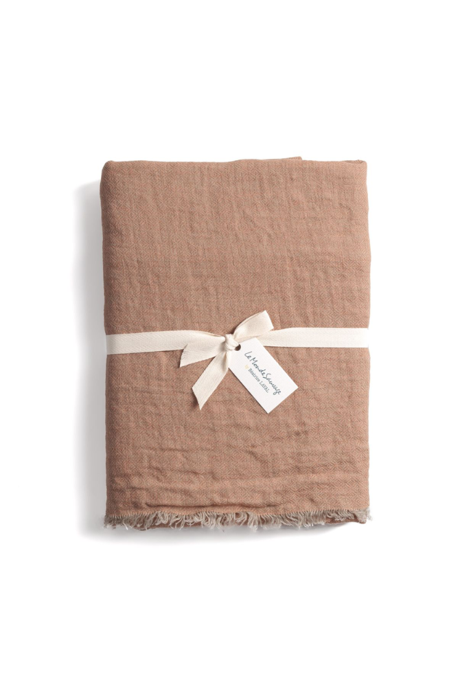 Linen curtain light pink