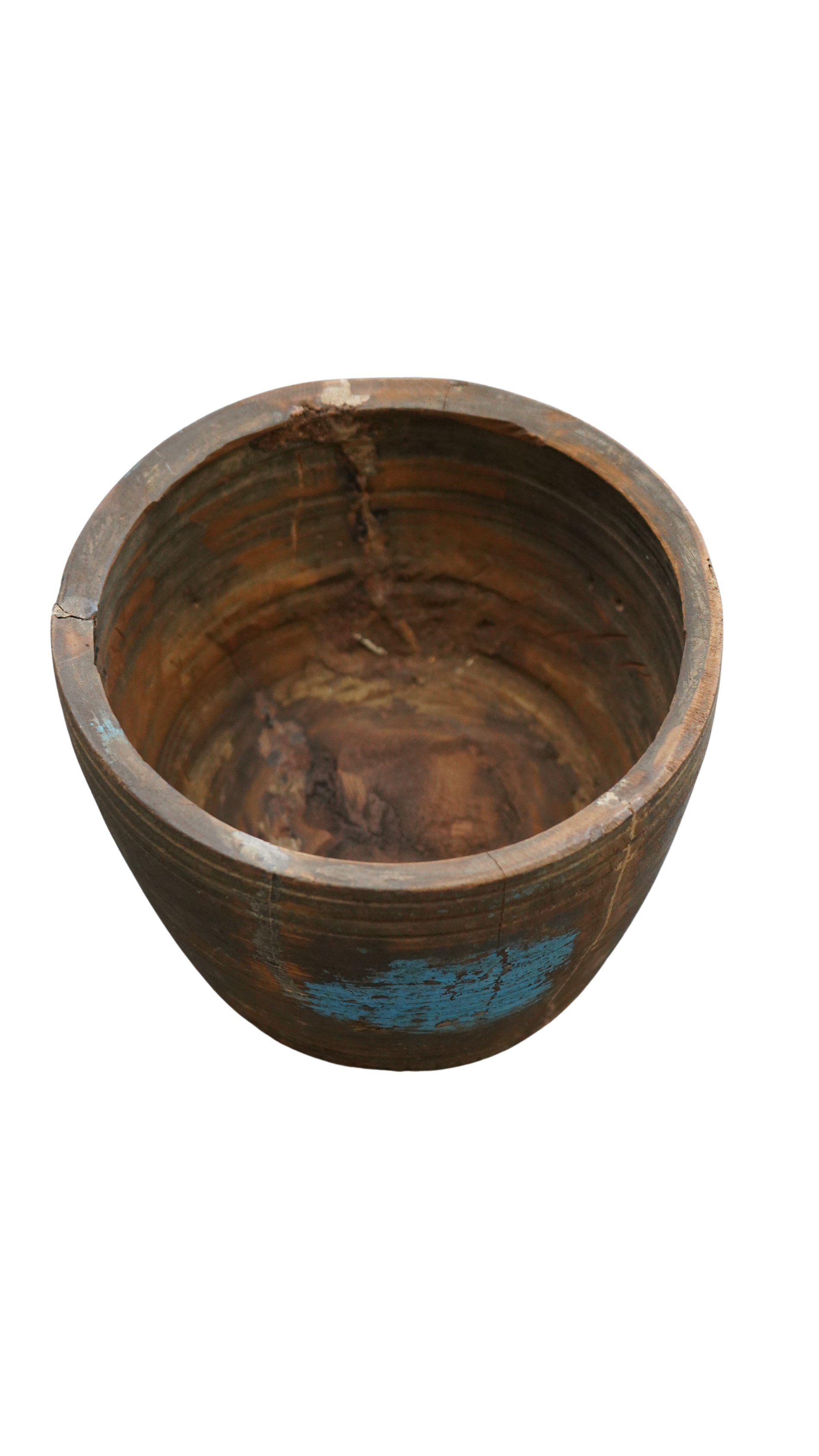 Nepal Holzvase Holztopf antik