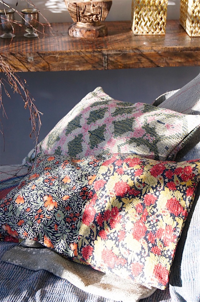 cushion cover cotton vintage style Baumwollkissen aus Indien Vintage 40x60