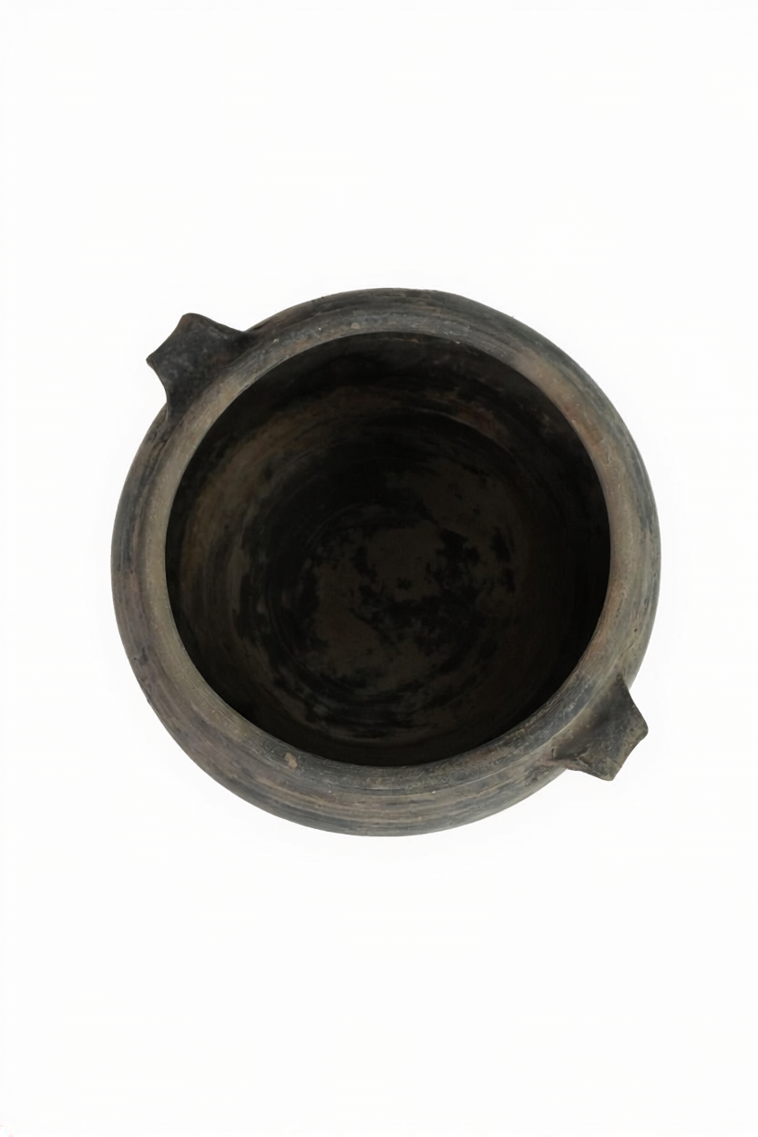 Terrakotta Topf dunkelgrau, antik China 28xø32