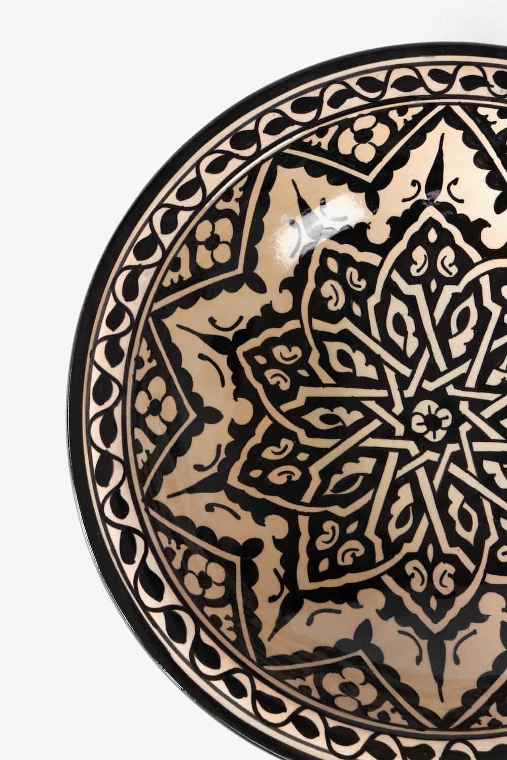 Keramik Schale mit schwarzem Ornamenten ø35 cm 