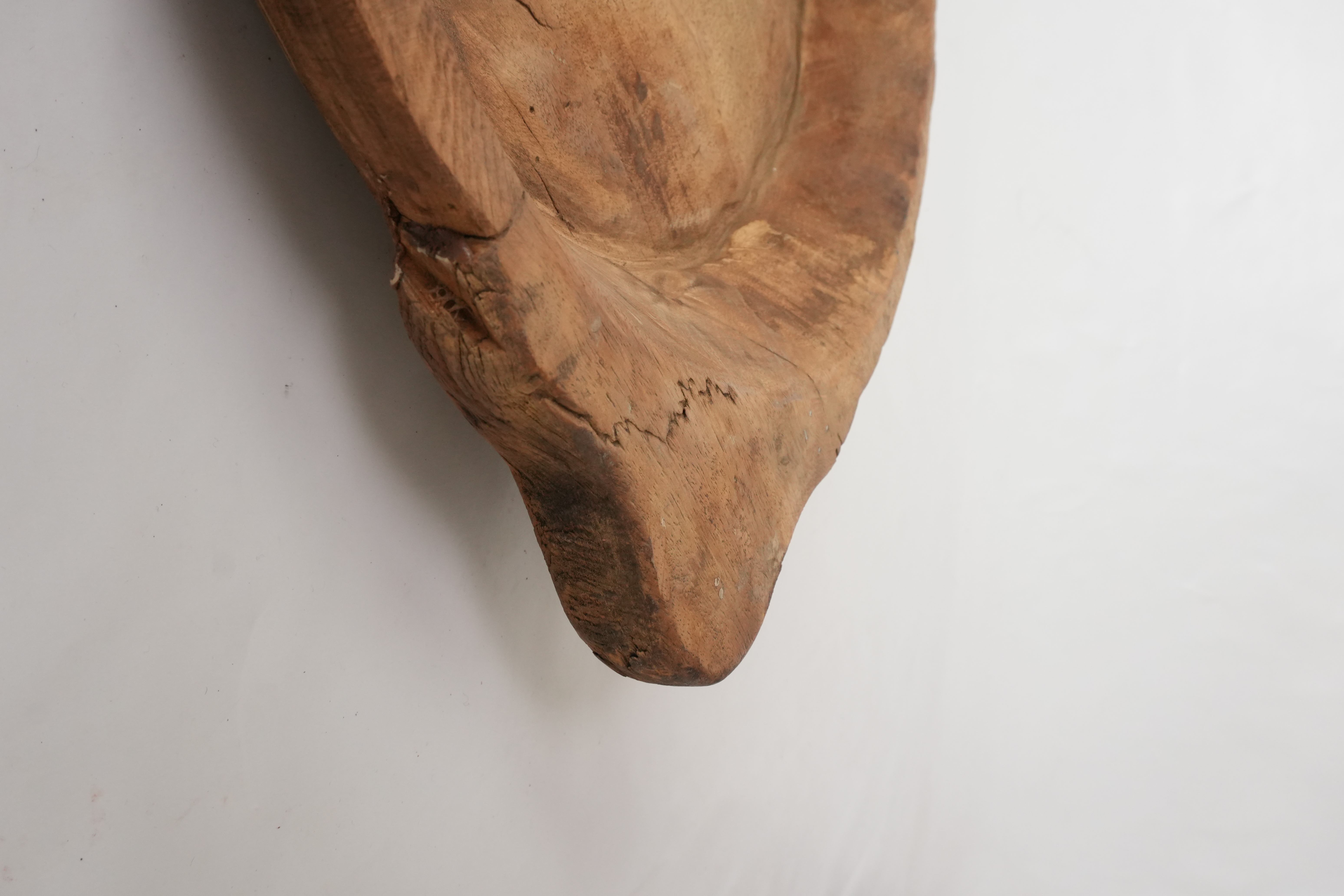 Alte Holzschale mit Griffen Indien Ø 44 cm 