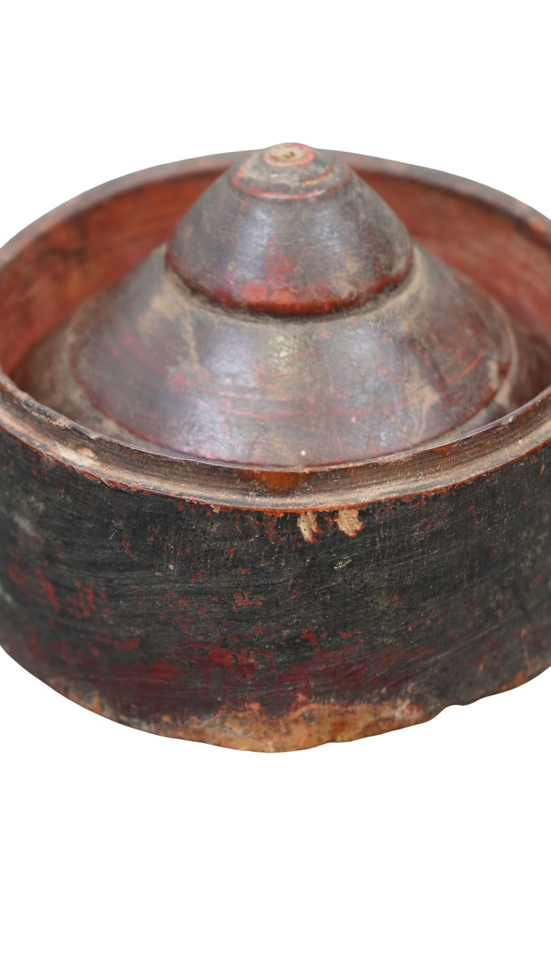 Vintage Tikka Holzdose - außergewöhnliche Vintage-Lackdose mit konischem Deckel