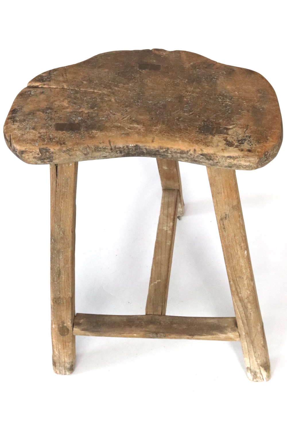 Antique wooden cloud stool 