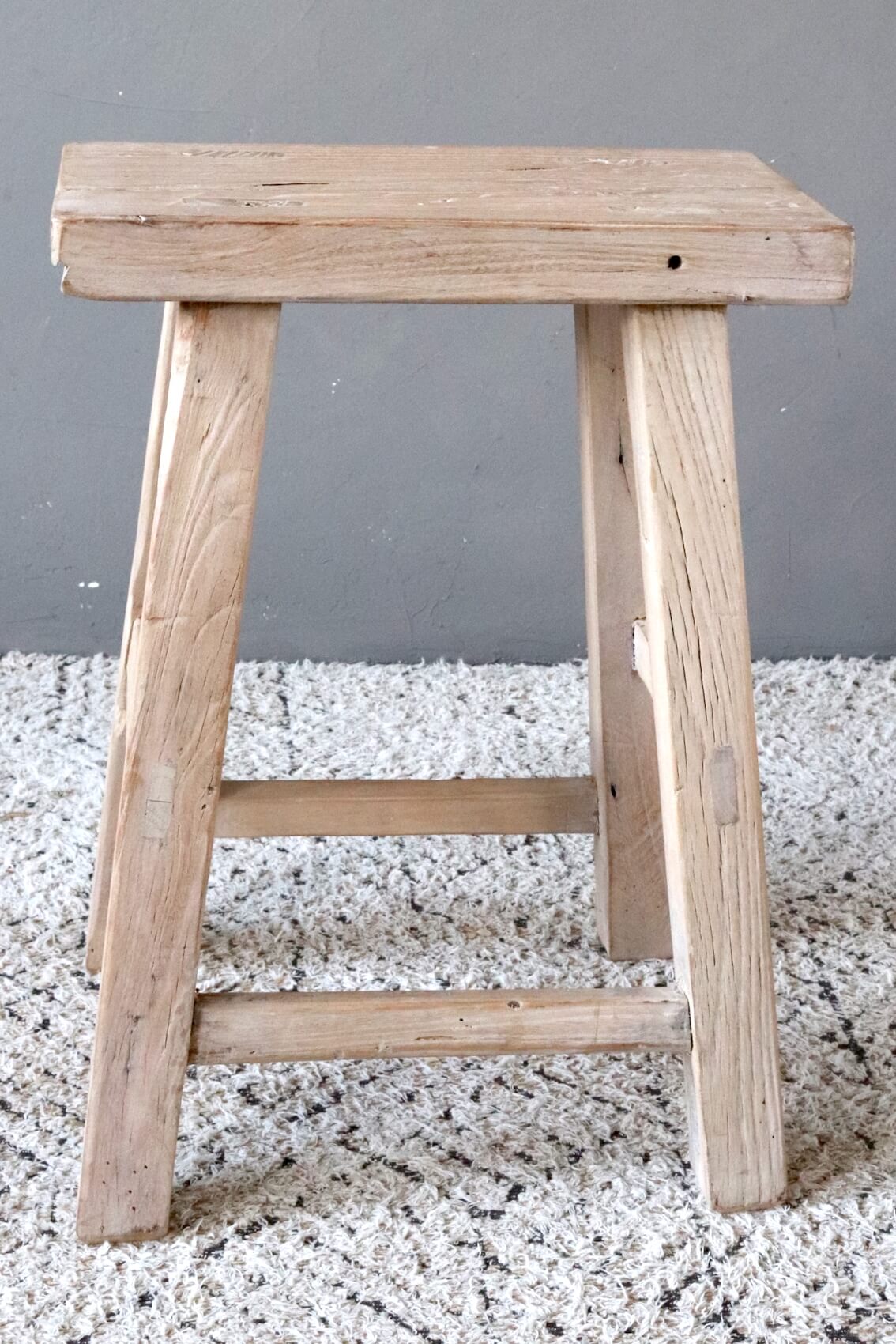 High stool made of recycled wood