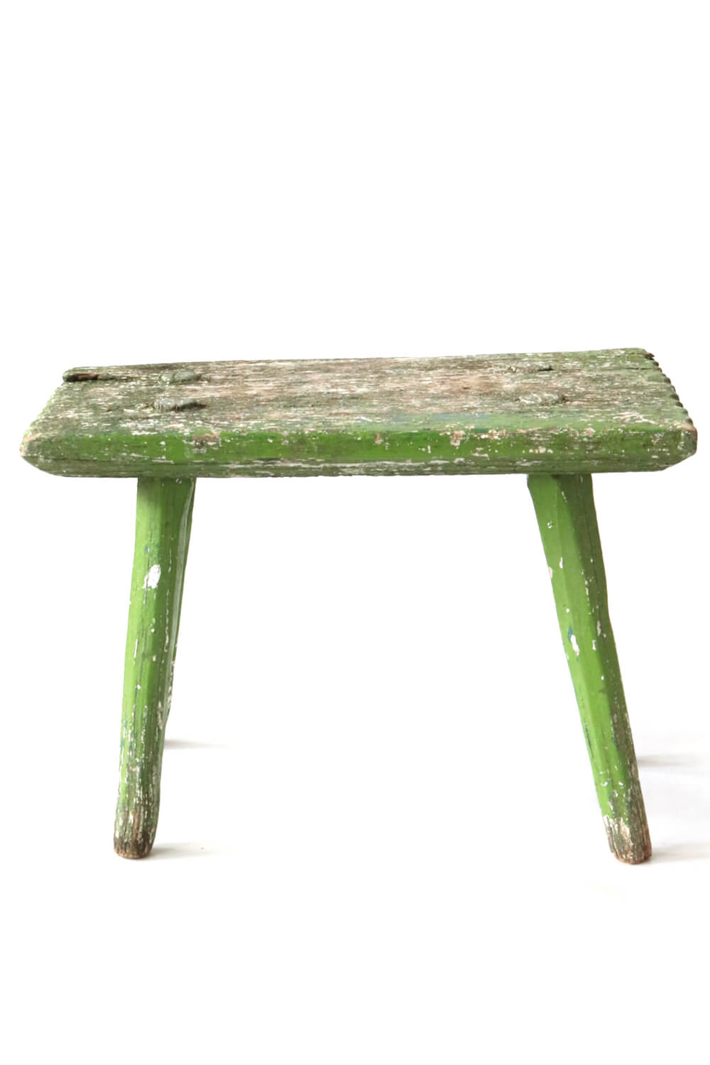 Antique wooden stool green