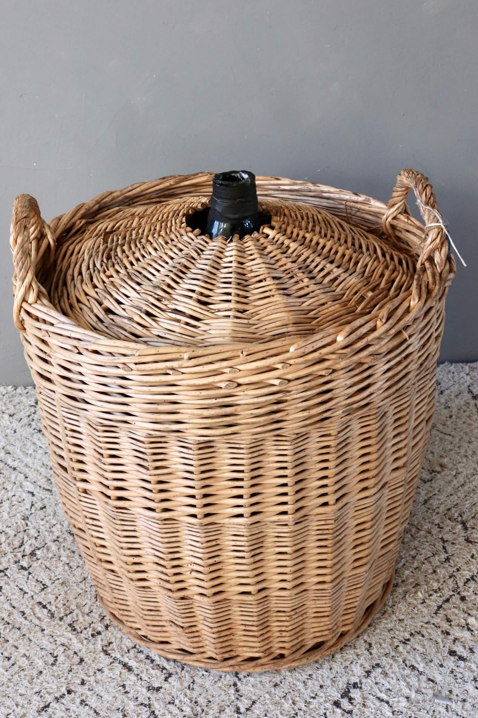 Vintage wicker glass balloon