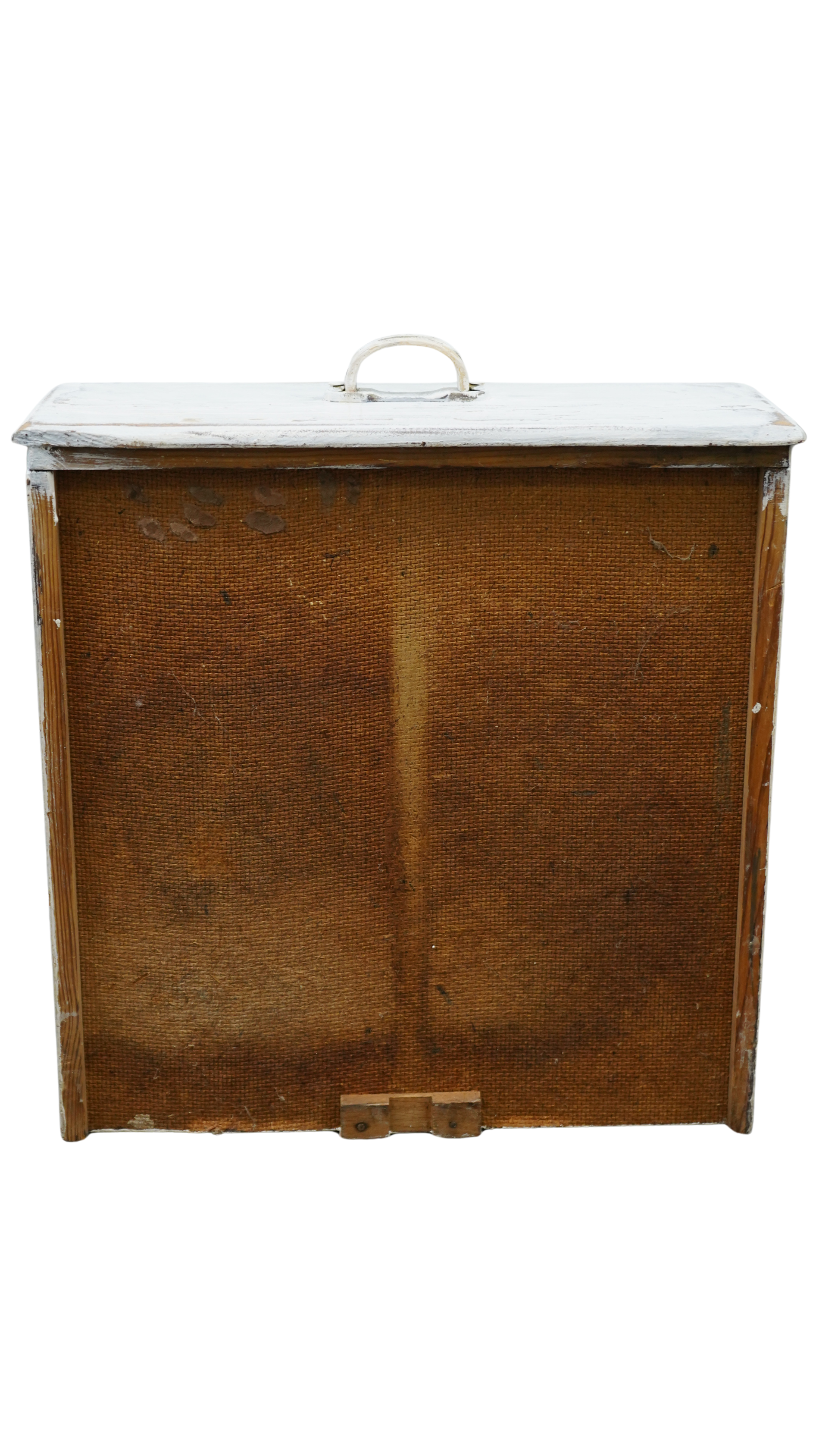 charaktervolle Vintage-Holzschublade mit weißer Patina