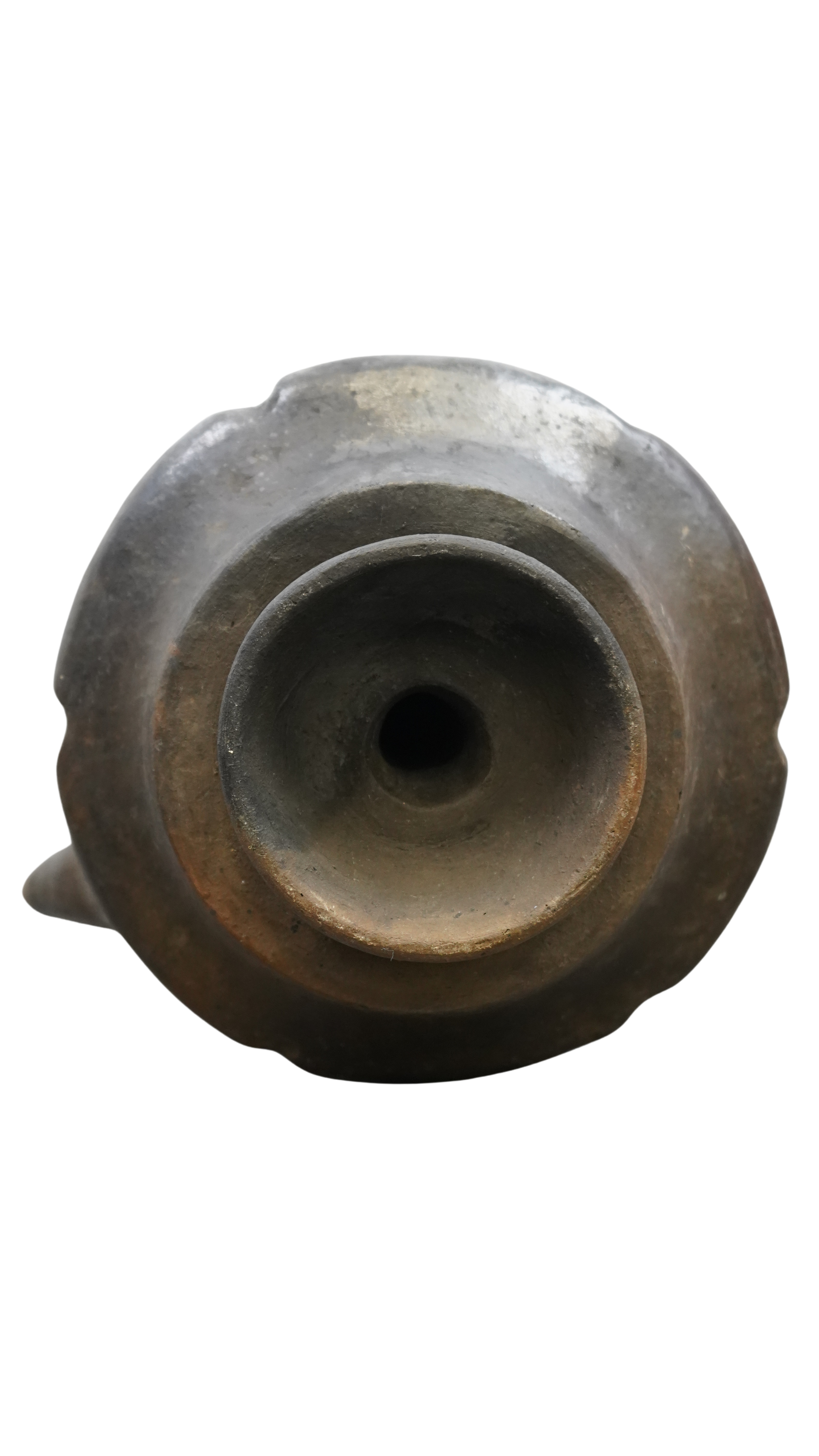 Außergewöhnliche schwarze Tonkanne mit Deckel