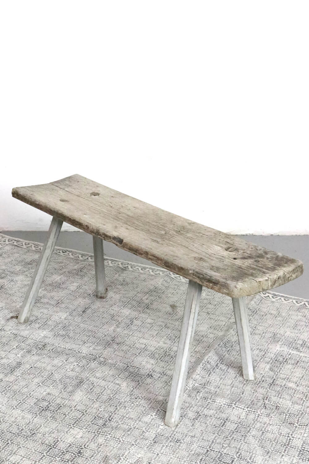 Old bench with grey legs, 82 cm