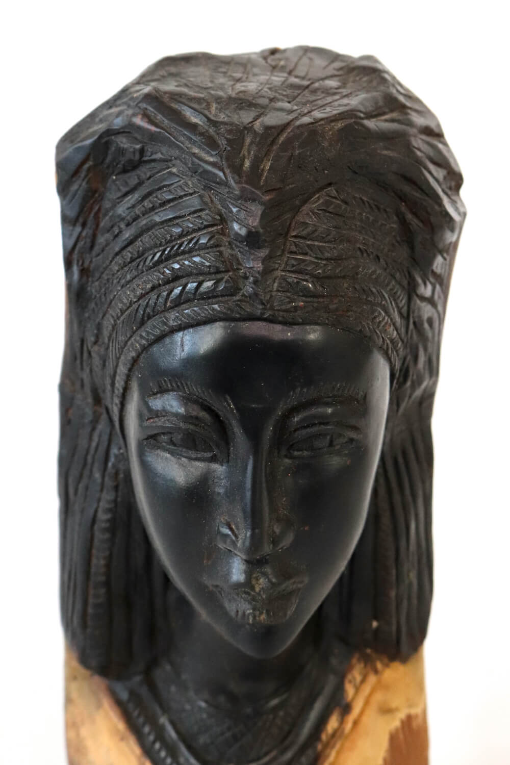 Vintage ebony head sculpture