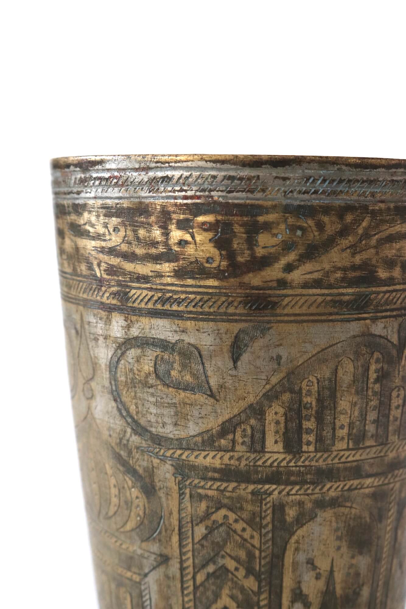 Antique brass lassi cup XL