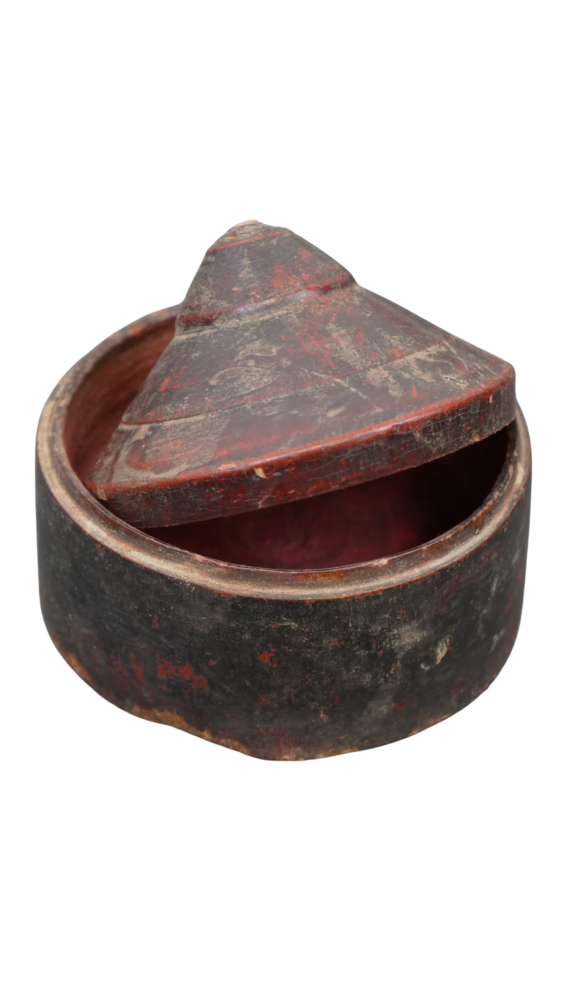 Vintage Tikka Holzdose - außergewöhnliche Vintage-Lackdose mit konischem Deckel
