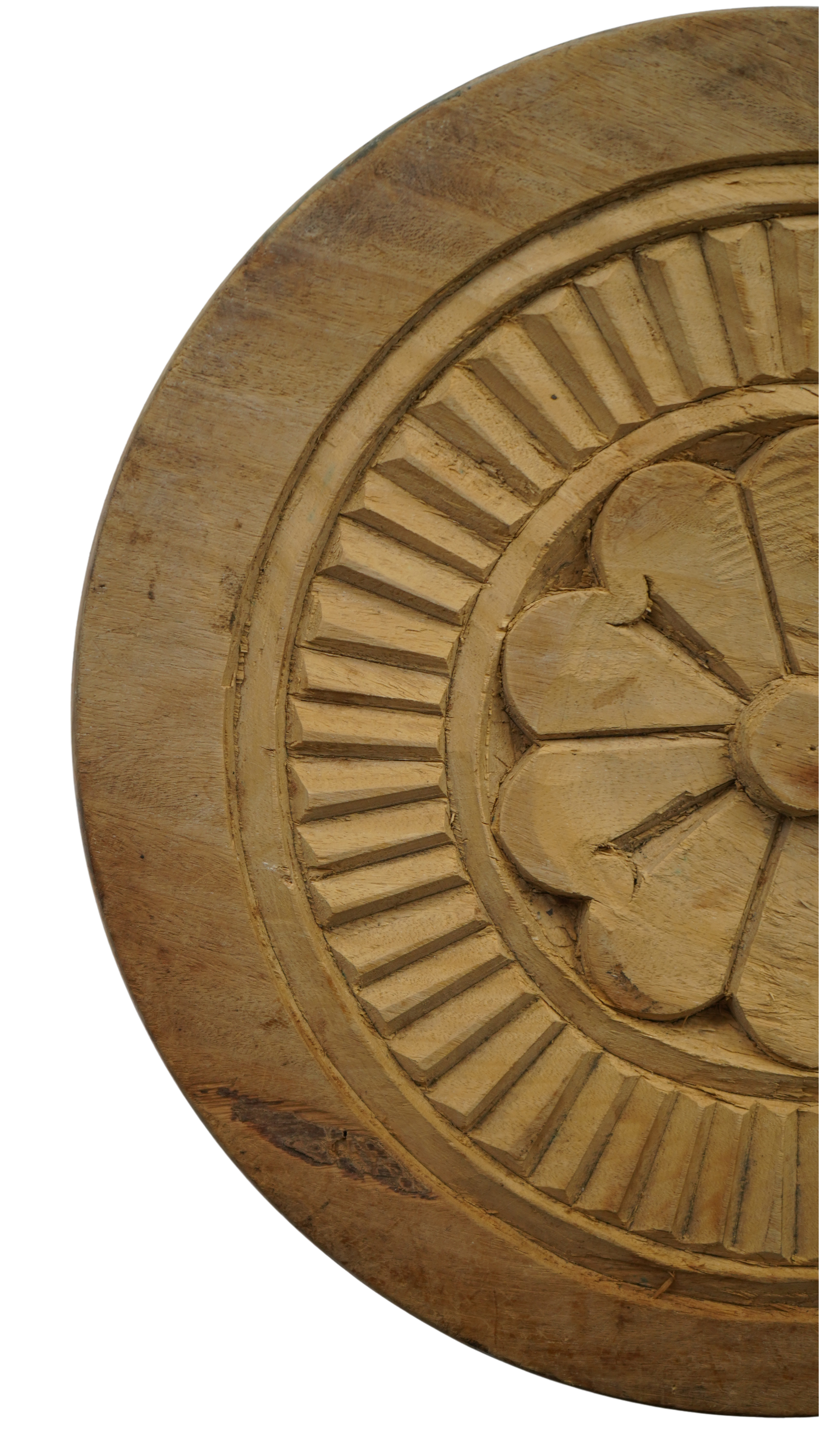 Antike Holzrosette auf Standfuß
