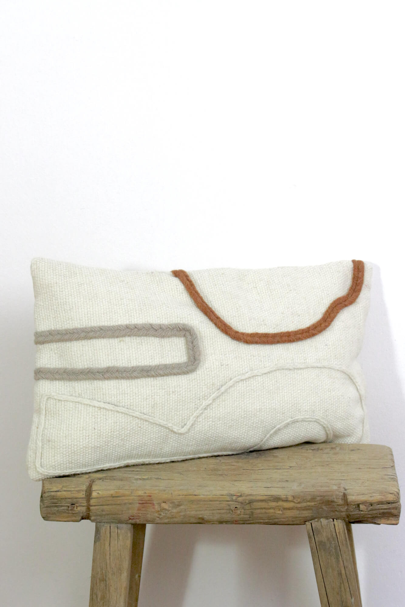 Bohokissen wollweiß mit Muster, 50x30 Bohokissen wollweiß mit Muster, 50x30