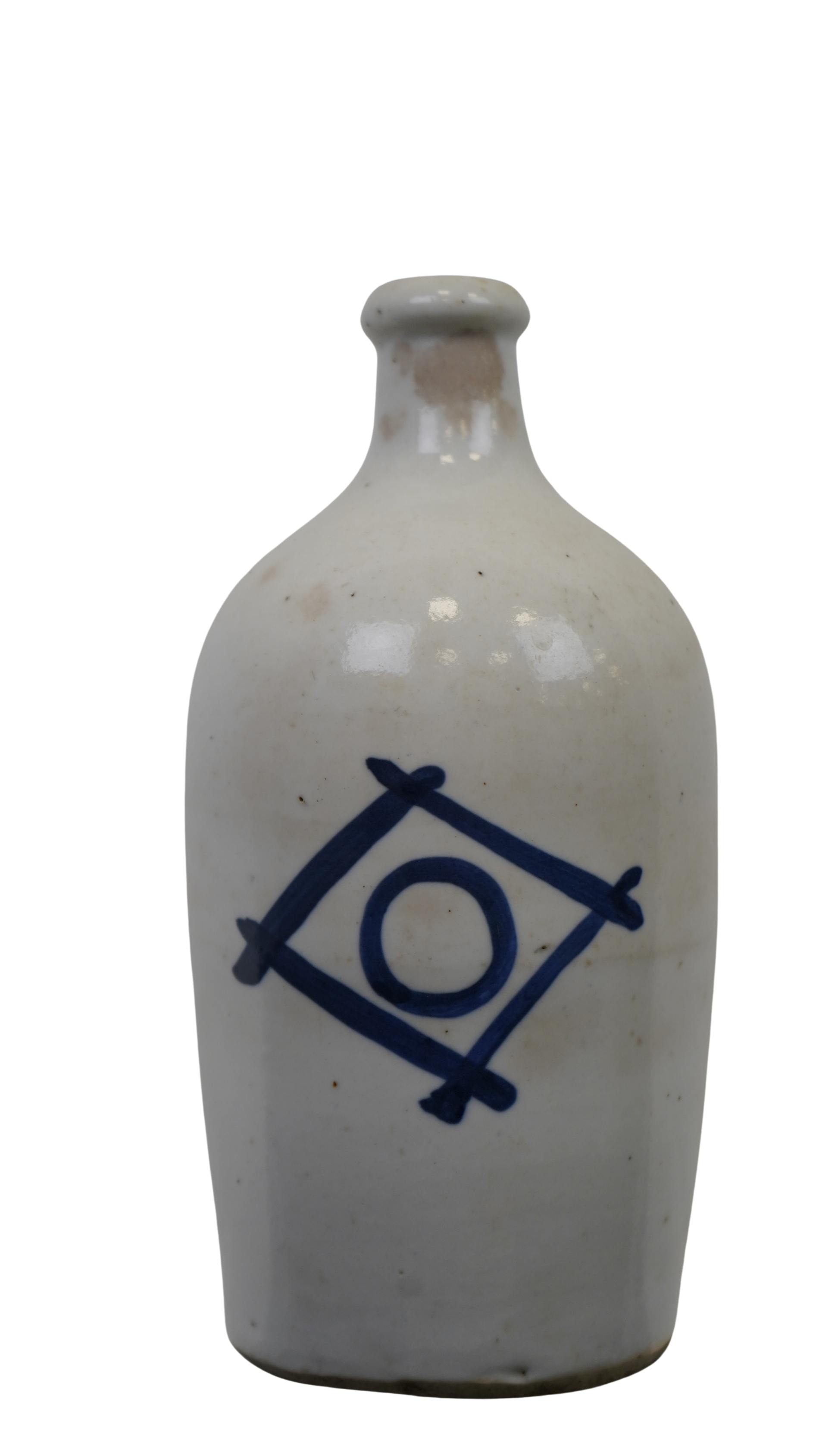 Japanische Sakeflasche Tokkuri blau-weiß