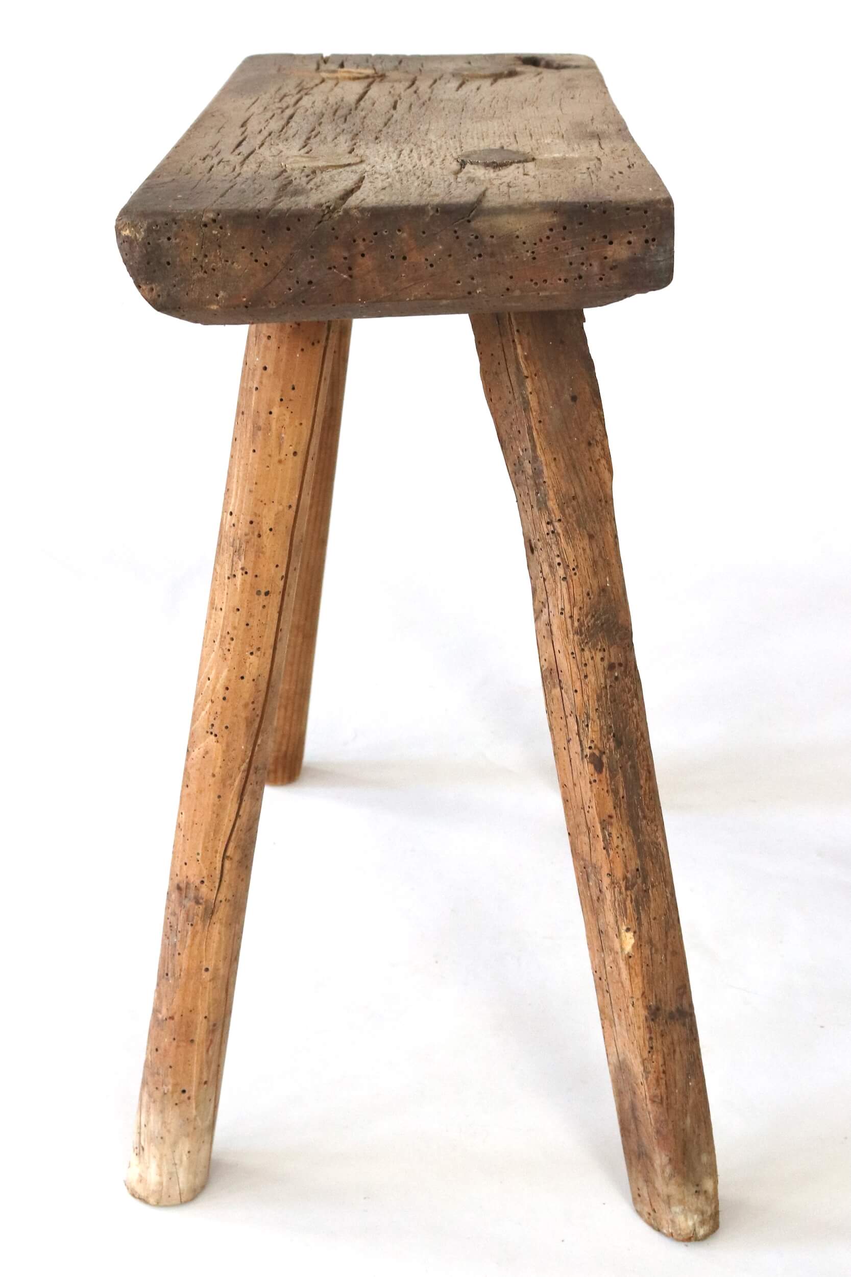 Antique wooden farmhouse stool 
