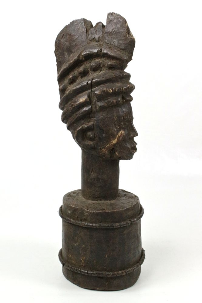 old wooden head africa nigeria yoruba Yoruba Büste Holz antik, 58 cm