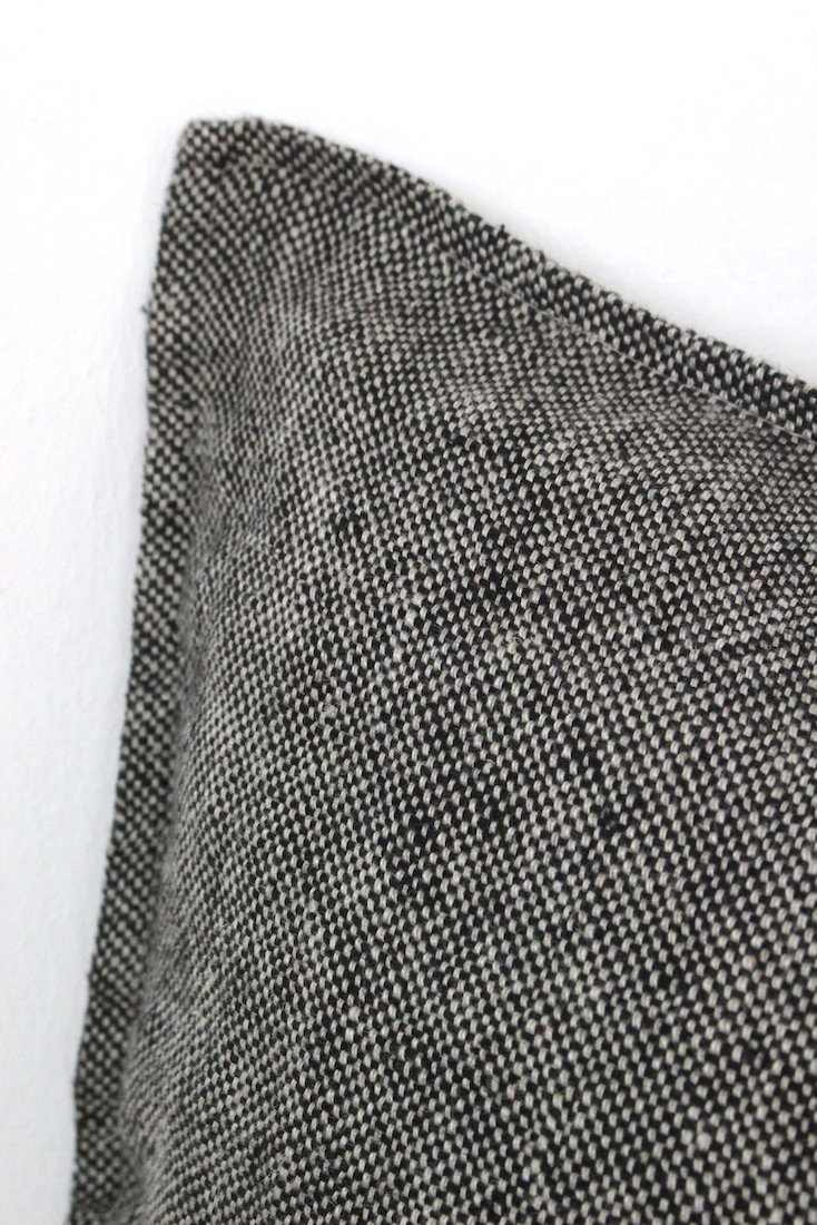 Leinenkissen beige schwarz meliert, 45x45 Leinenkissen beige schwarz meliert, 45x45