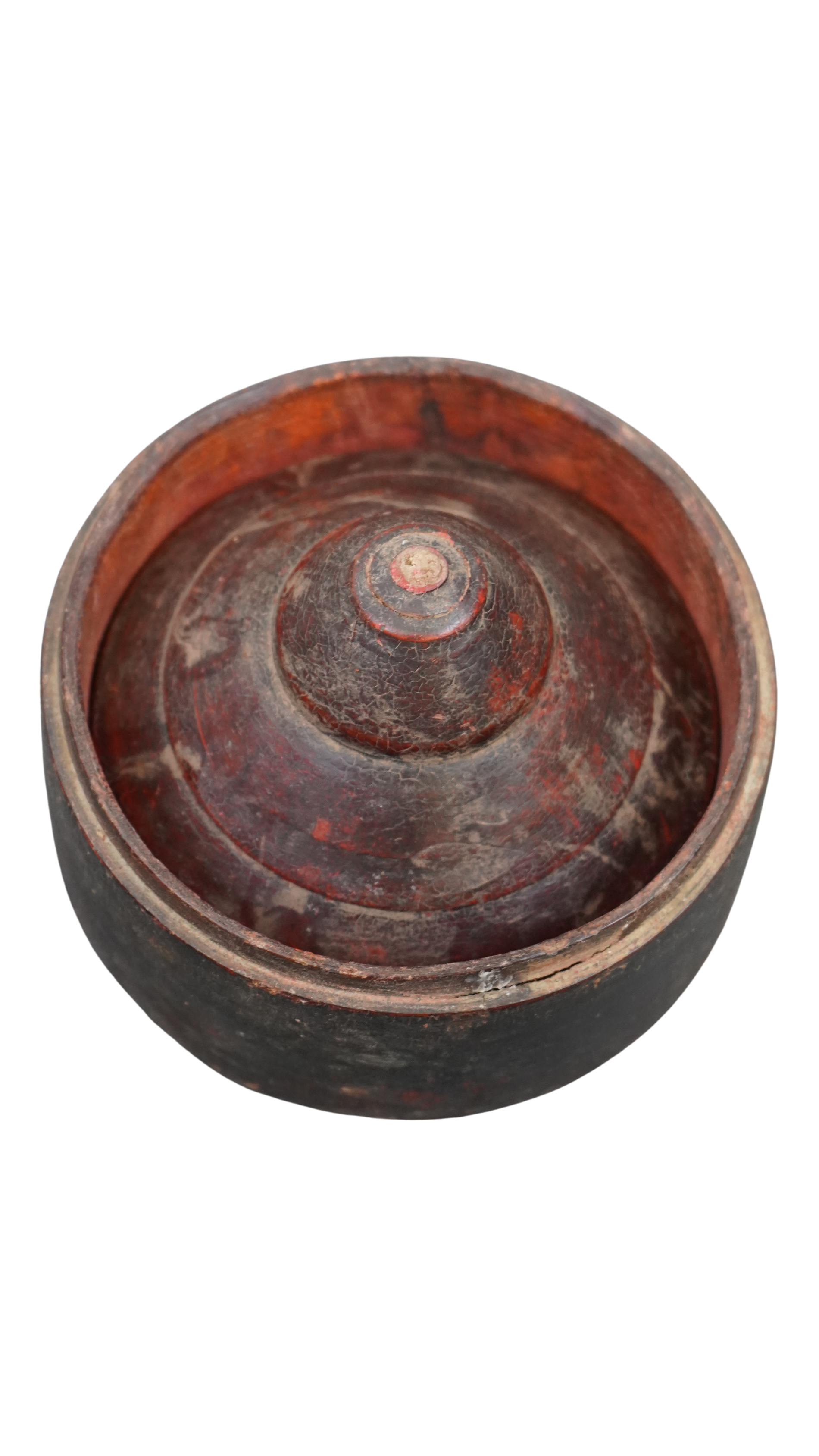 Vintage Tikka Holzdose - außergewöhnliche Vintage-Lackdose mit konischem Deckel