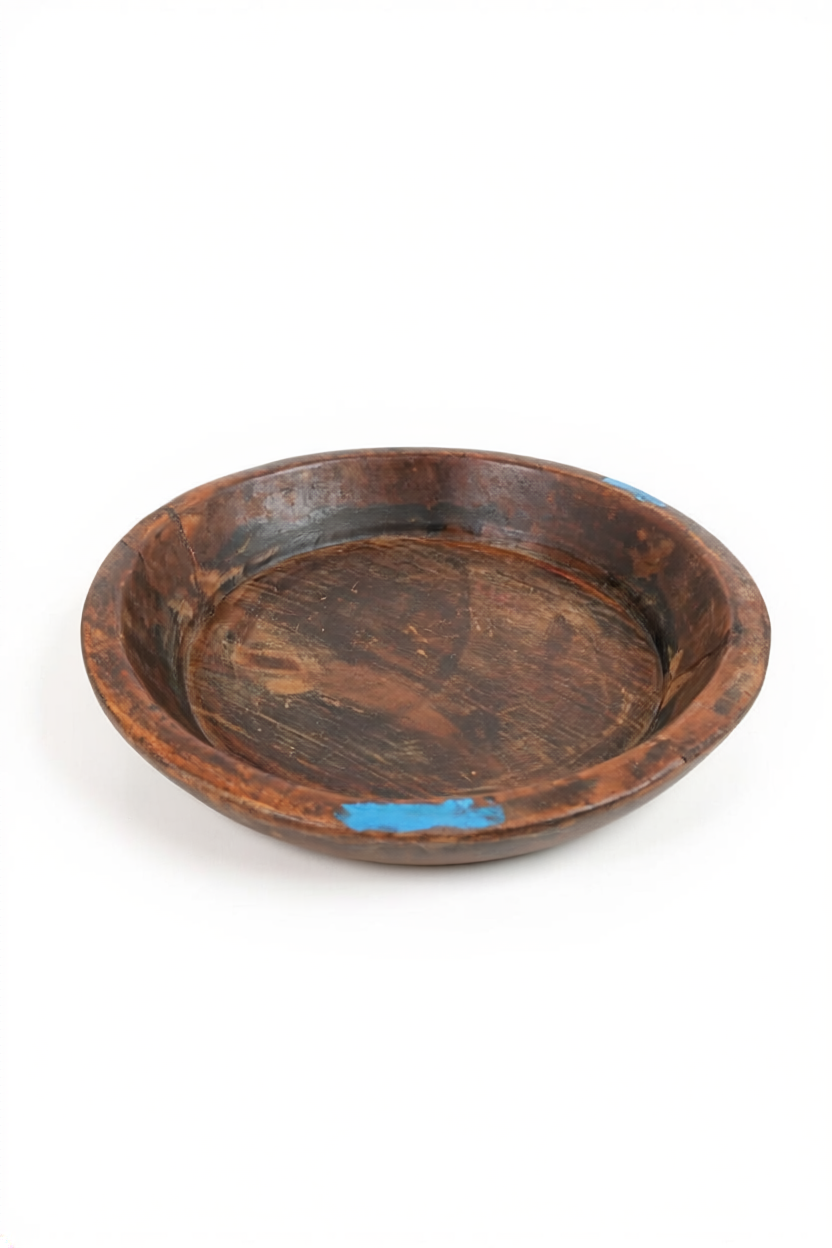 flache rustikale Holzschale groß, Ø 44 cm