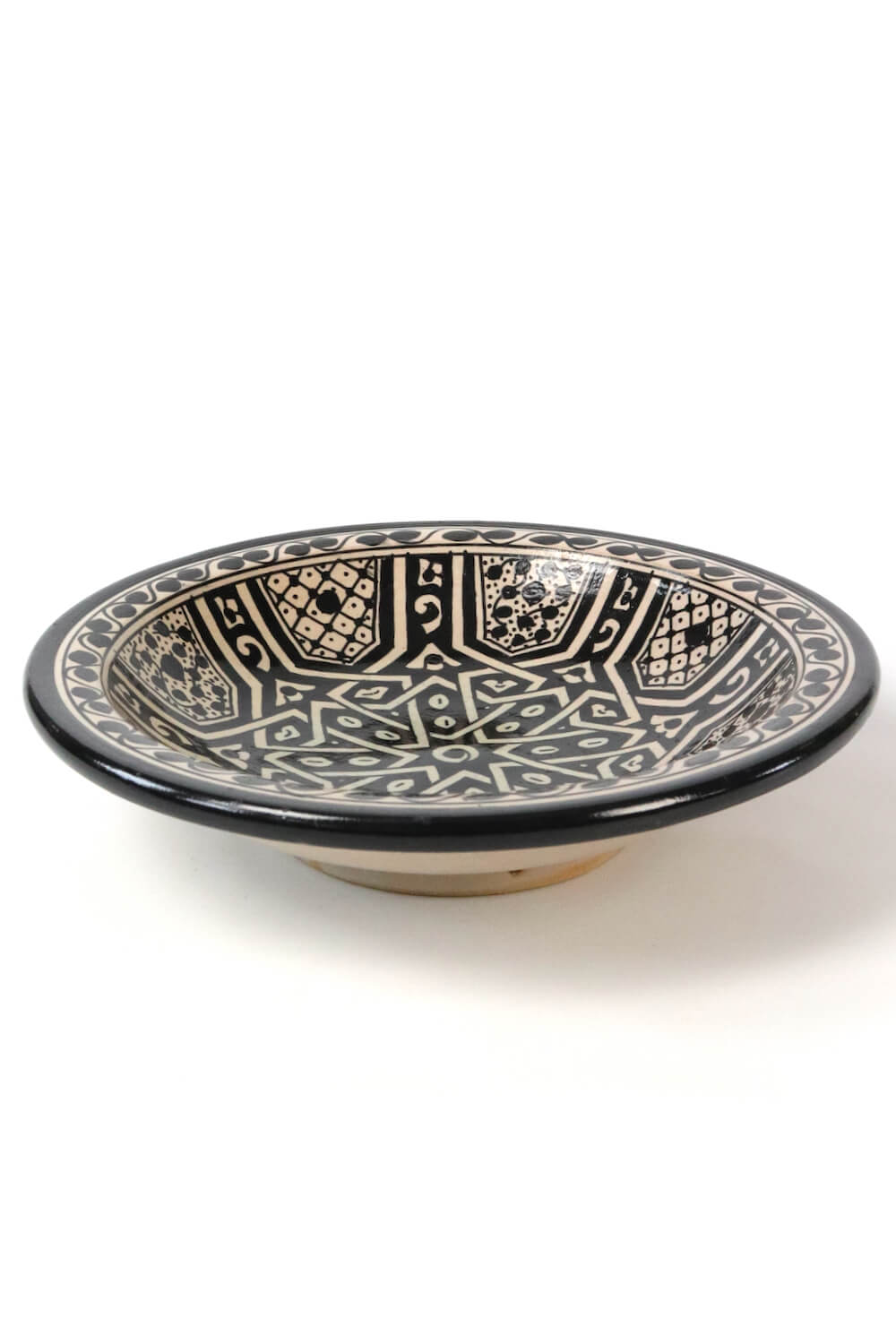 Obstschale Keramik mit schwarzem Ornamenten ø30 cm 