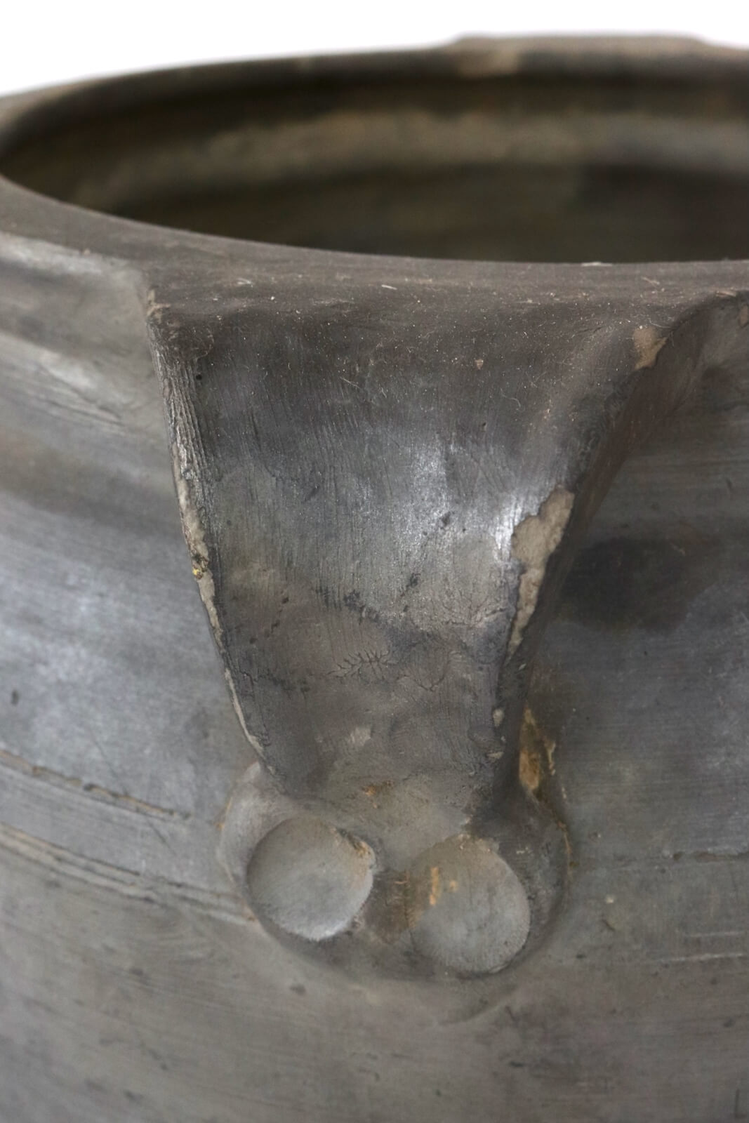Dunkelgraue Terrakotta Vase antik, 31xø34 Dunkelgraue Terrakotta Vase antik, 31xø34