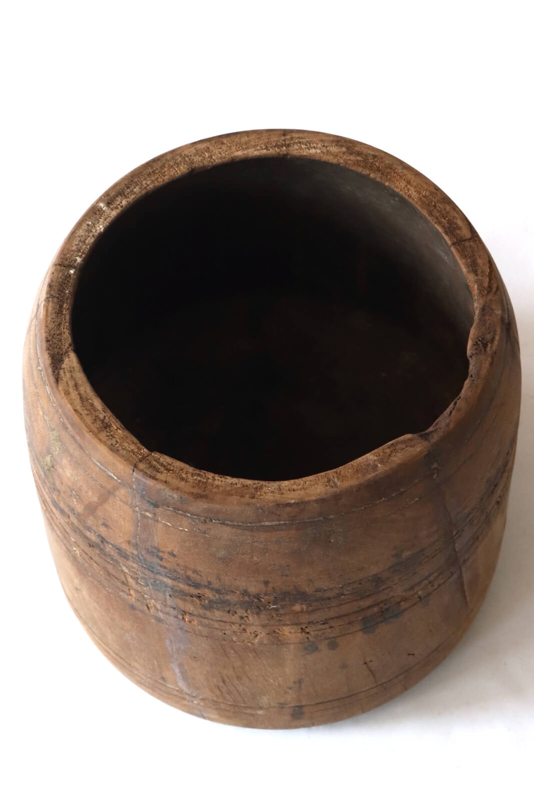 Topf aus Holz Nepal antik