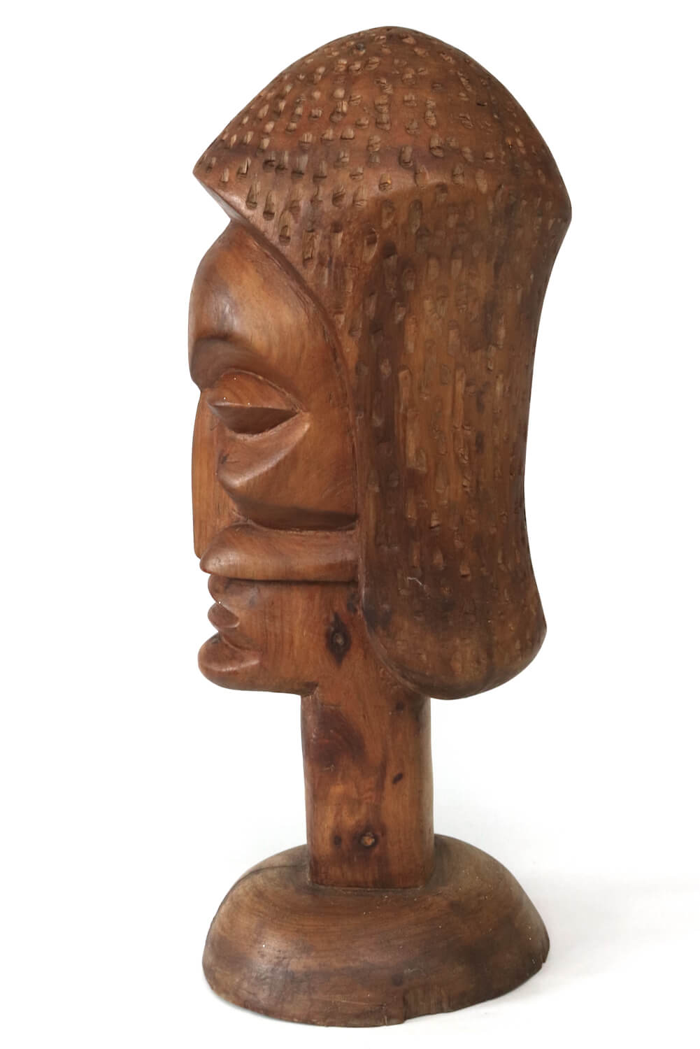 Handmade wooden head sculpture