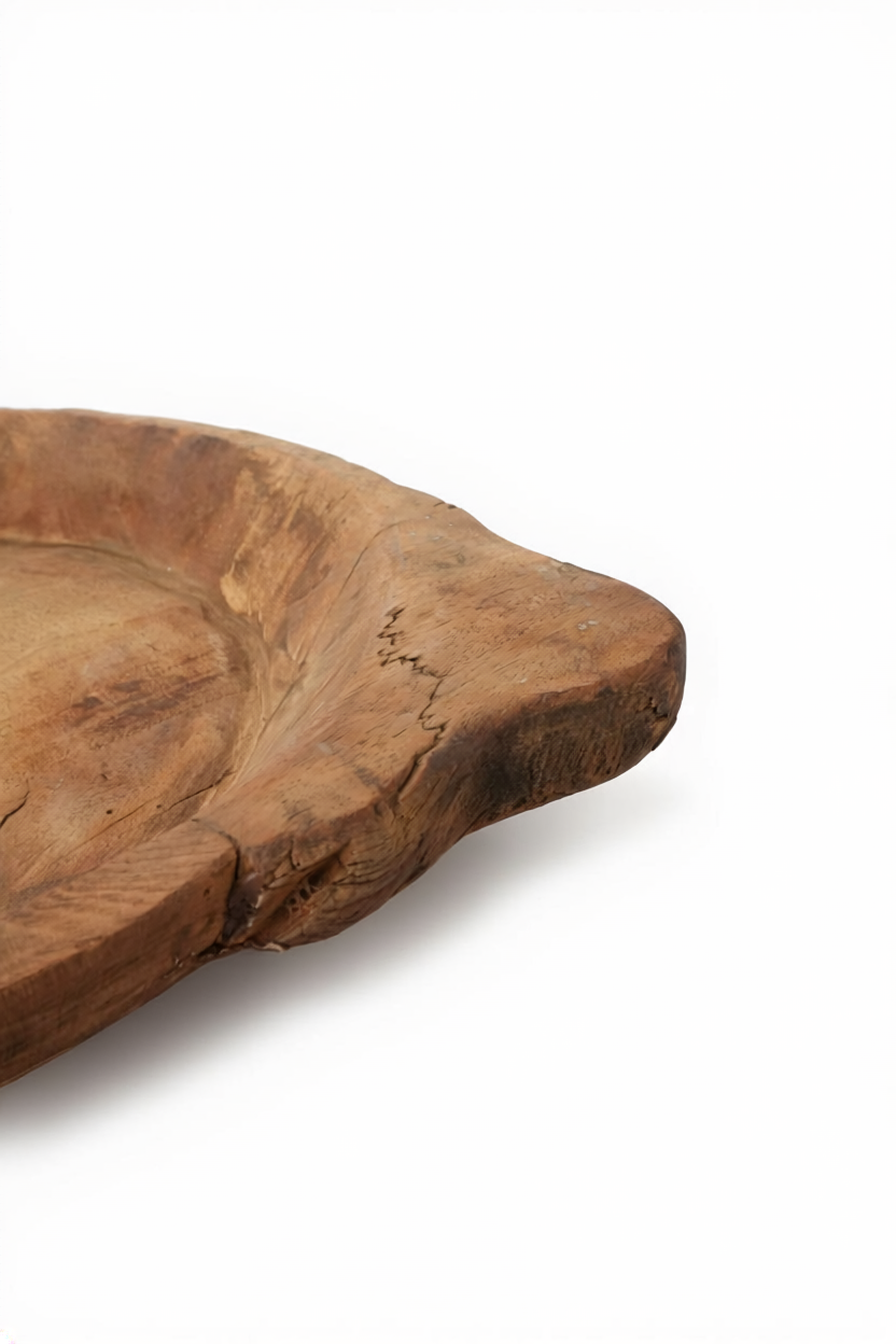 Alte Holzschale mit Griffen Indien Ø 44 cm 